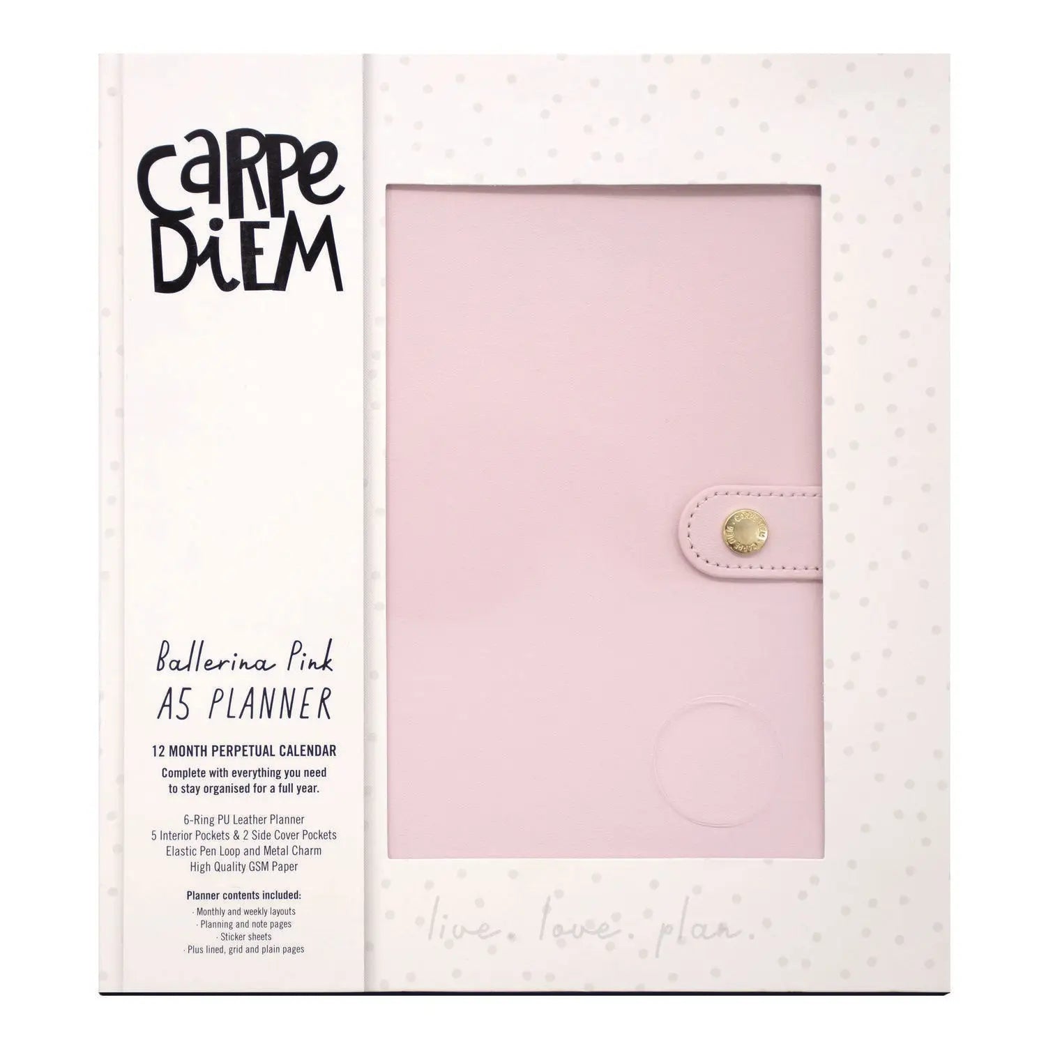 A5 Planner, 10.24 x 9.25, Pink Cover, 12-Month PUKKA PAD® Flipcost