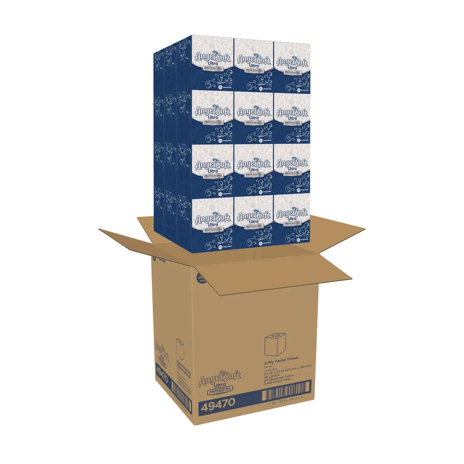 ps Ultra Facial Tissue, 2-Ply, White, 96 Sheets/Box, 36 Boxes/Carton Angel Soft® Flipcost