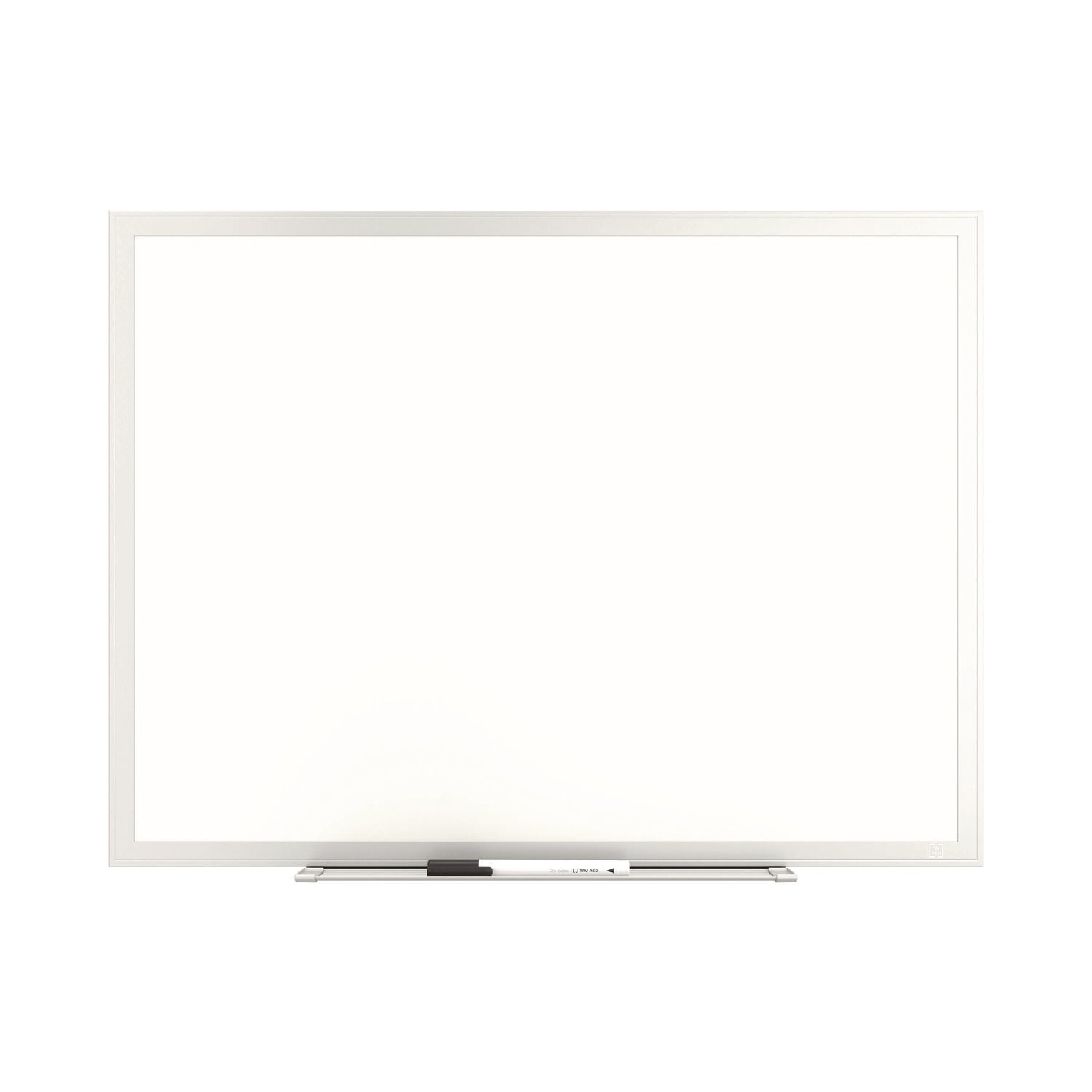 TRU RED™ Melamine Dry Erase Board, 24" x 18", White Surface, Gray/Natural Aluminum Frame