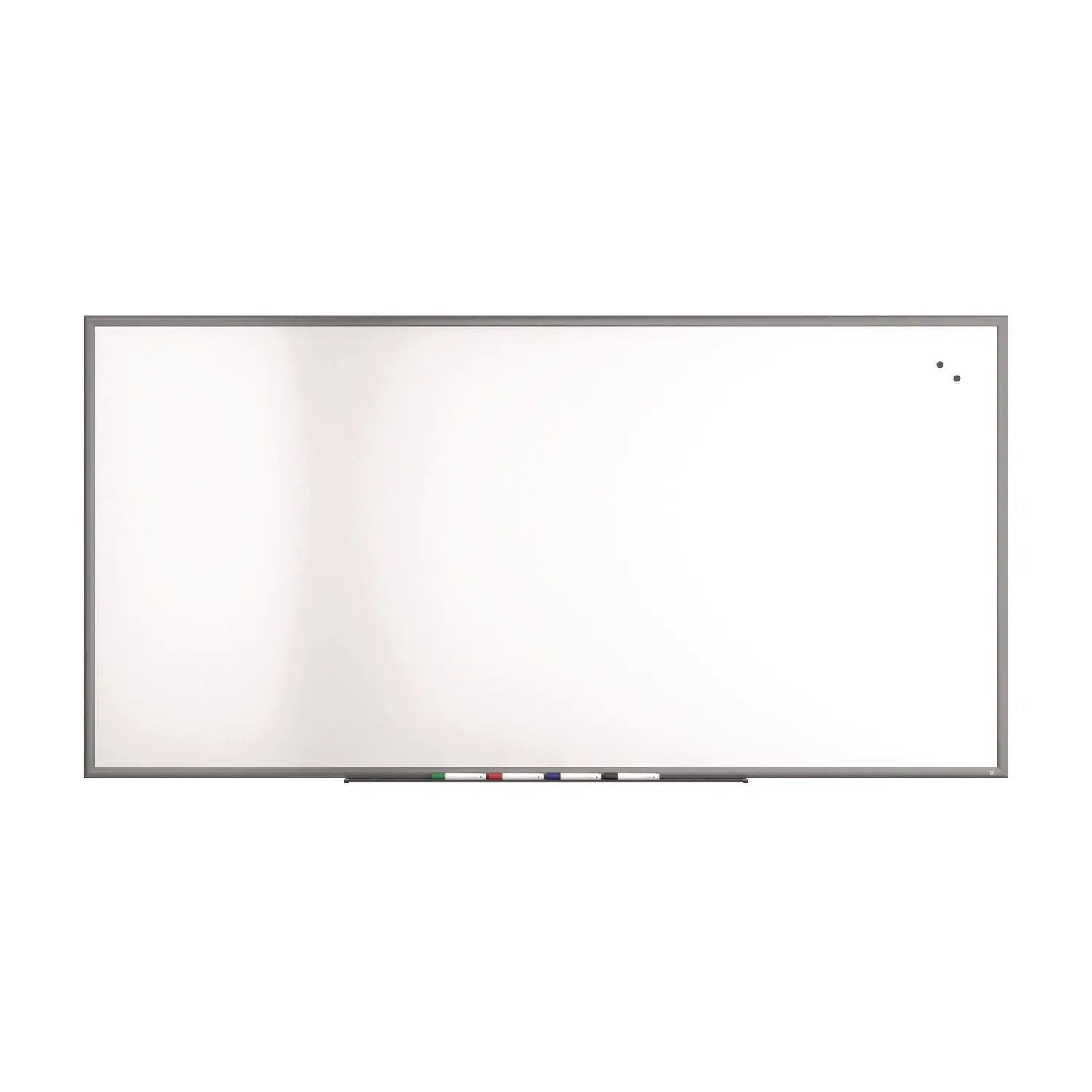 Magnetic Porcelain Dry Erase Board, 96" x 48", White Surface, Gray/Natural Aluminum Frame