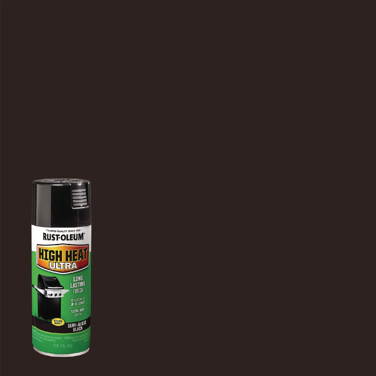 Rust-Oleum® High Heat Enamel Spray Paint, Semi-Gloss Black, 12 oz Aerosol Can, 6/Carton