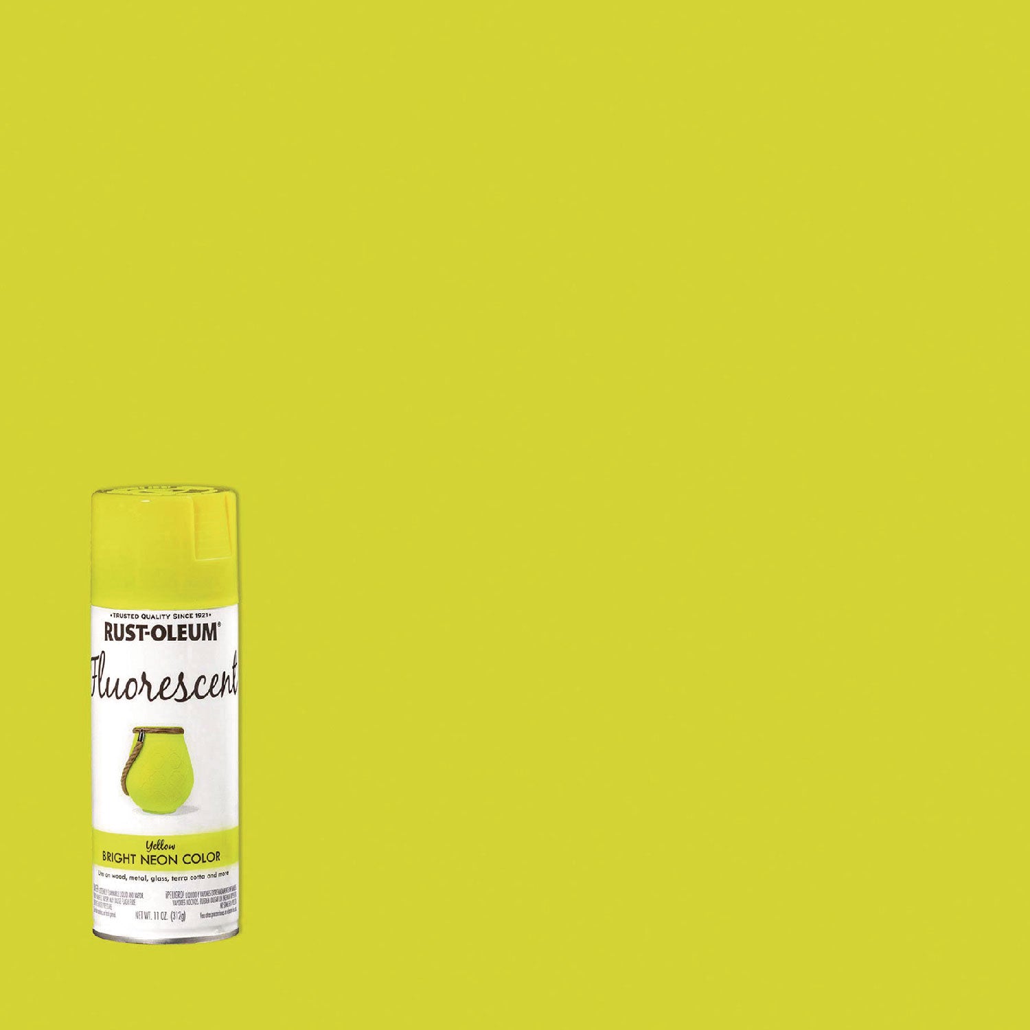 Rust-Oleum® Specialty Fluorescent Spray Paint, Flat Fluorescent Yellow, 11 oz Aerosol Can