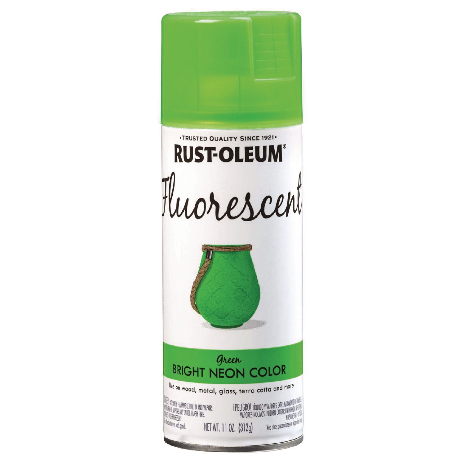 Rust-Oleum® Specialty Fluorescent Spray Paint, Flat Fluorescent Green, 11 oz Aerosol Can, 6/Carton