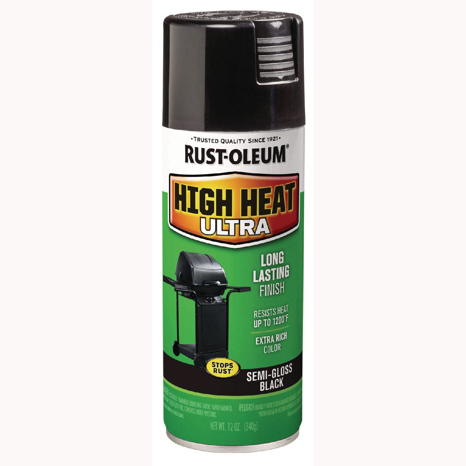 Rust-Oleum® High Heat Enamel Spray Paint, Semi-Gloss Black, 12 oz Aerosol Can