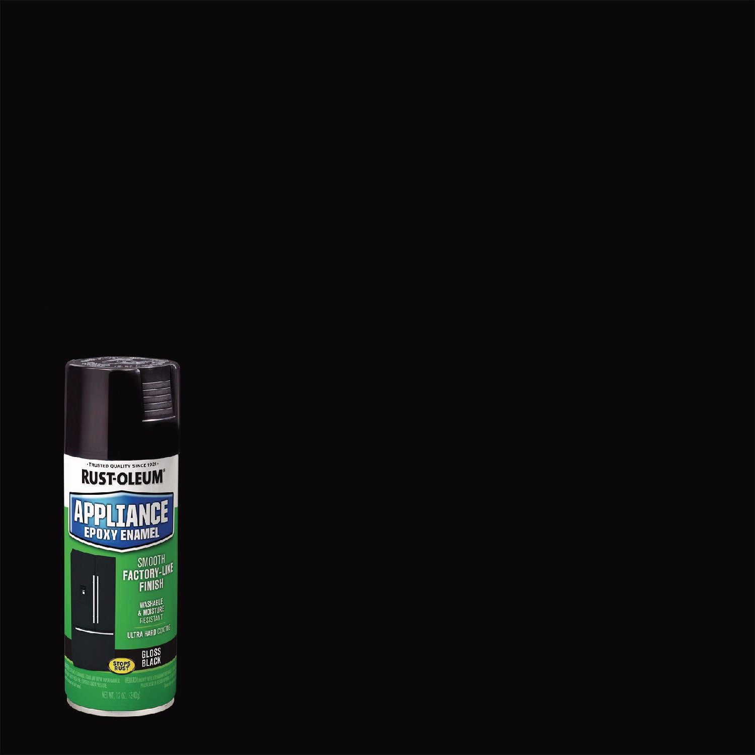 Rust-Oleum® Specialty Appliance Epoxy Spray Paint, Gloss Black, 12 oz Aerosol Can, 6/Carton