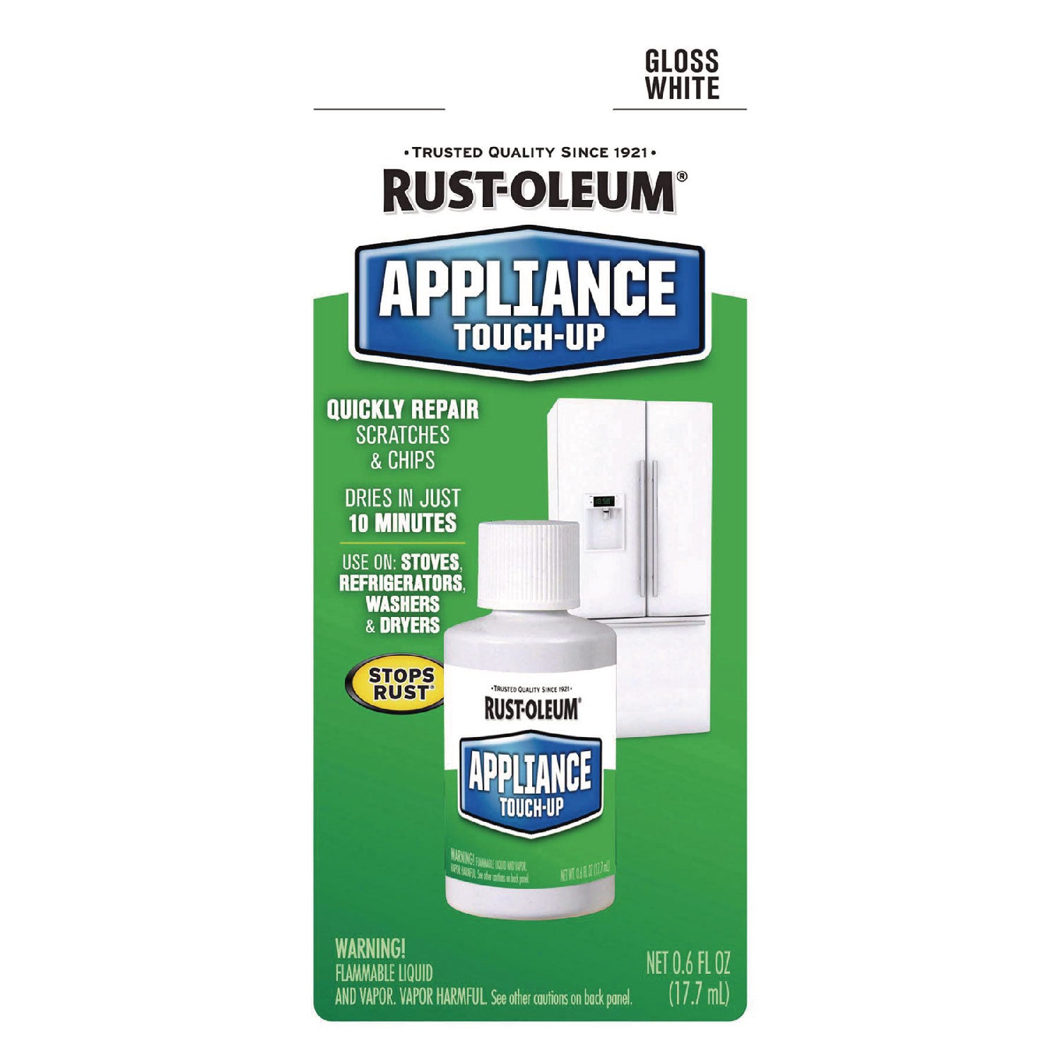 Rust-Oleum® Specialty Gloss White Appliance Epoxy Touch, Gloss White, 0.6 oz Bottle, 6/Carton
