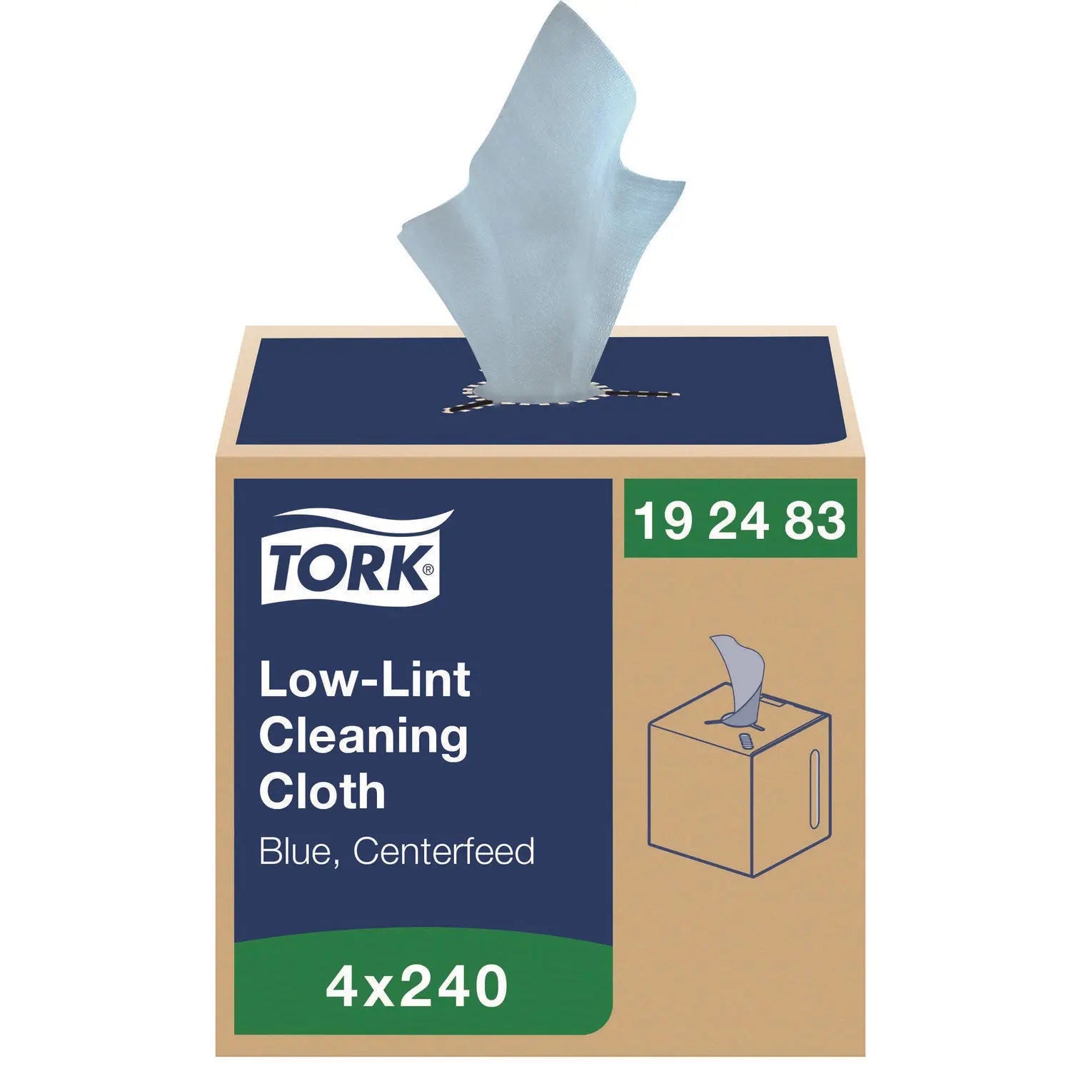 Low-Lint Cleaning Cloths, 1-Ply, 15 x 15, Blue, 240 Sheets, 4 Boxes/Carton Tork® Flipcost