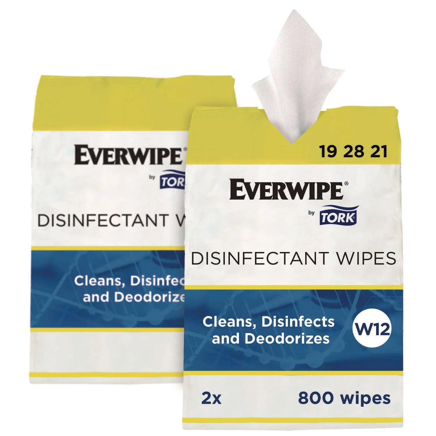 Disinfectant Wipe Jumbo Rolls, 1-Ply, 8 x 6, Lemon, White, 800 Sheets, 2/Carton Tork® Flipcost