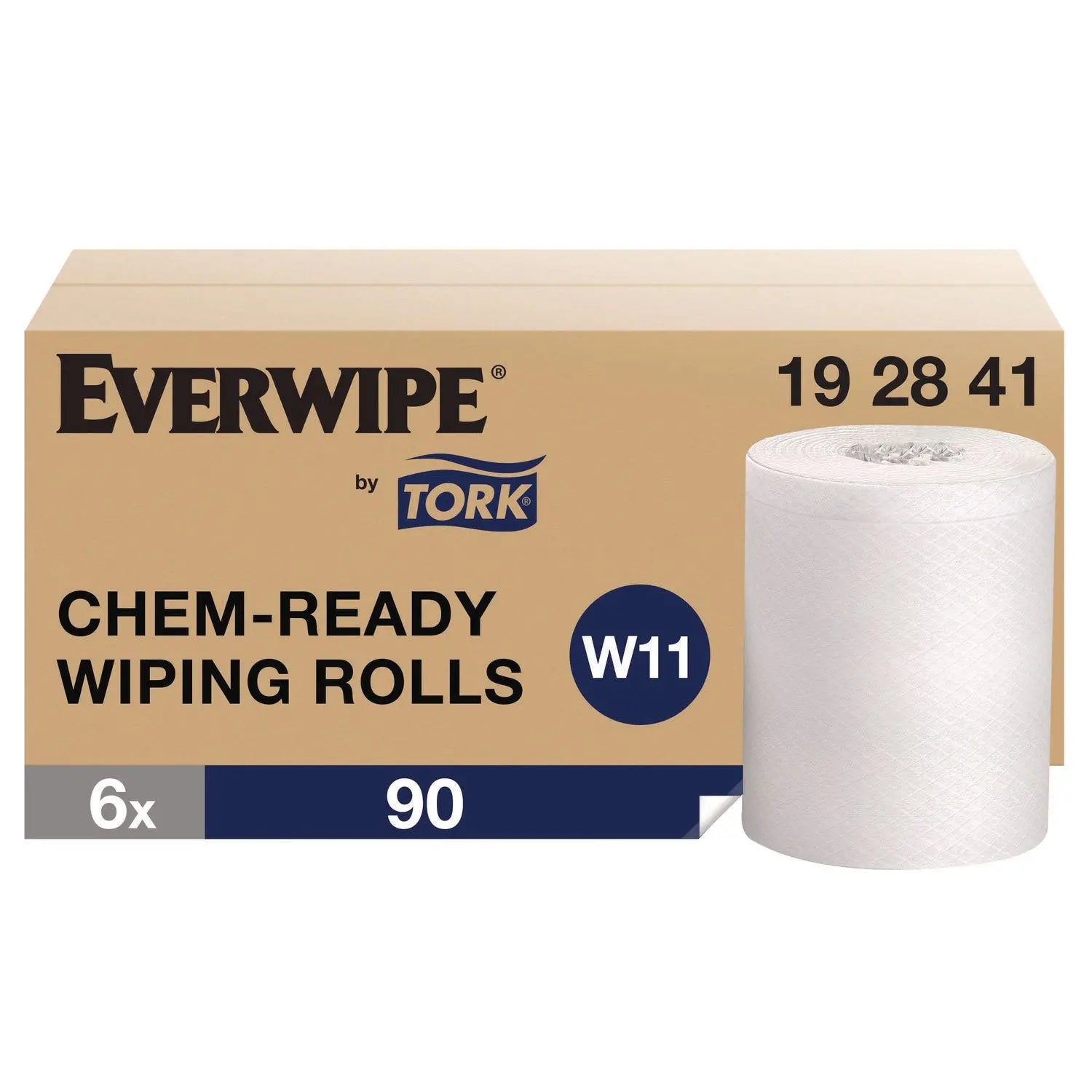 Chem-Ready Wiping Rolls, 1-Ply, 12 x 12, White, 90 Sheets, 6 Rolls/Carton Tork® Flipcost