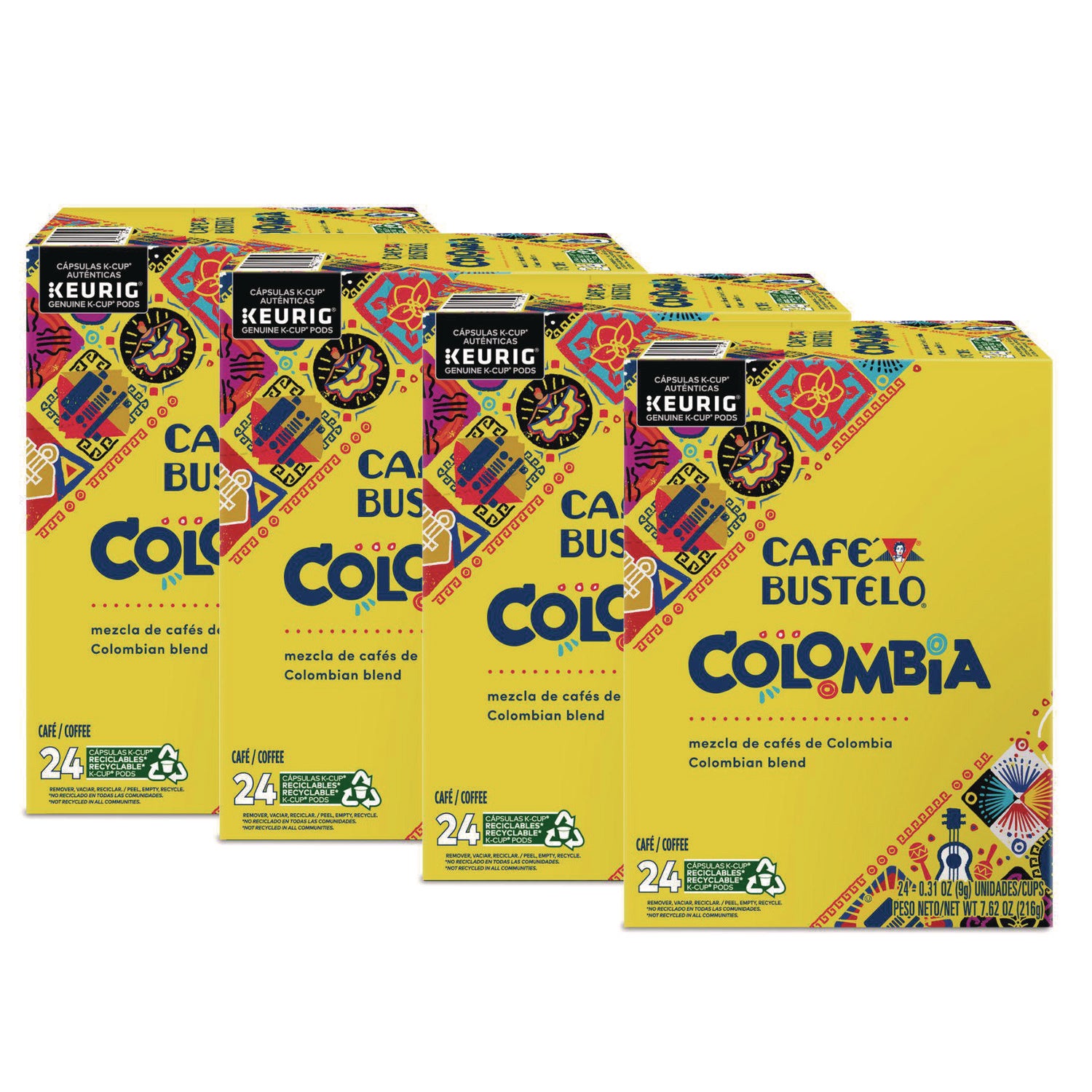 Café Bustelo 100 Percent Colombian K-Cups, 96/carton