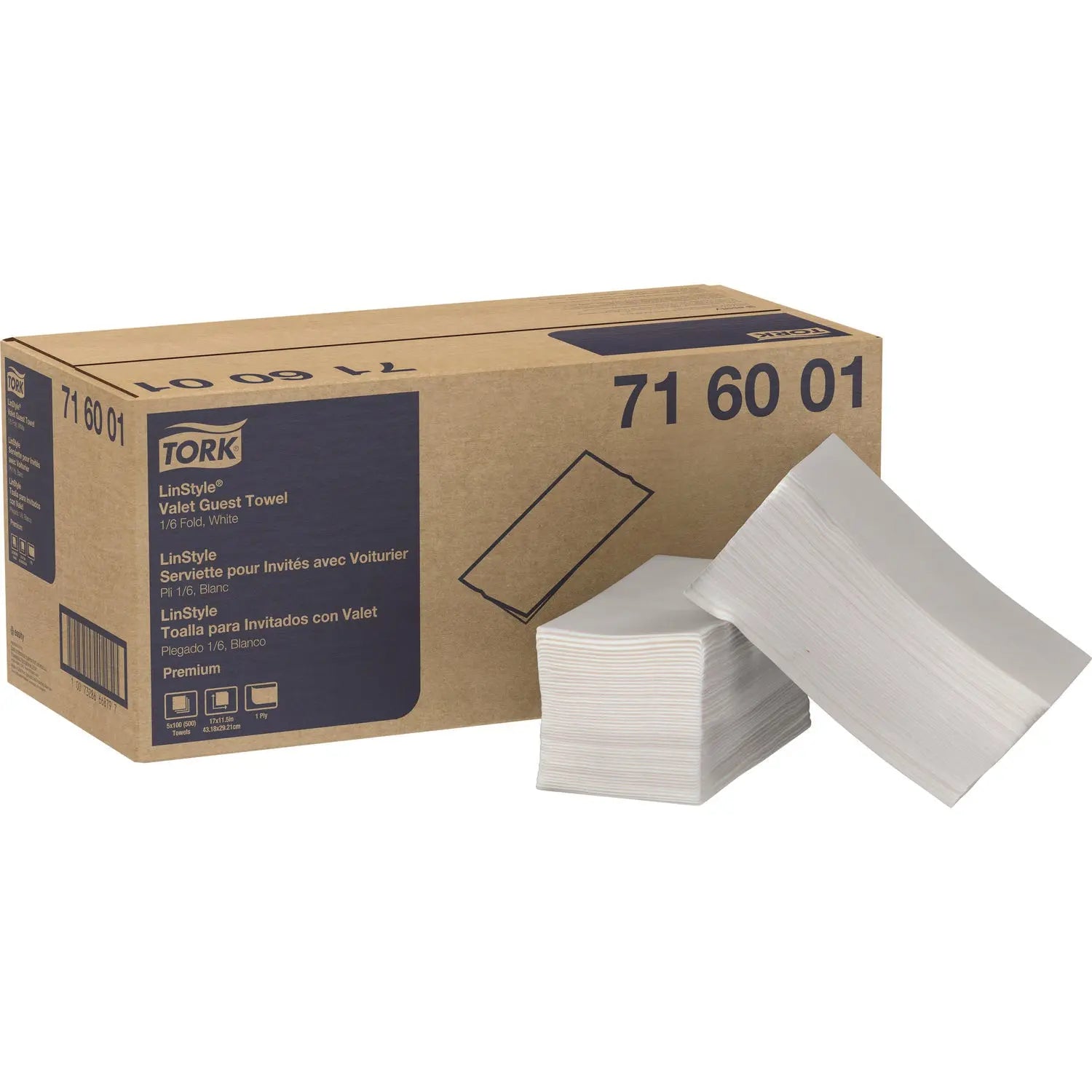 LinStyle Valet Guest Towel, 1-Ply, 11.5 x 17, White, 100/Pack, 5 Packs/Carton