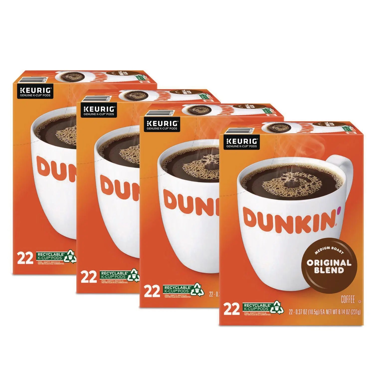 K-Cup Pods, Dunkin Regular, 88/Carton