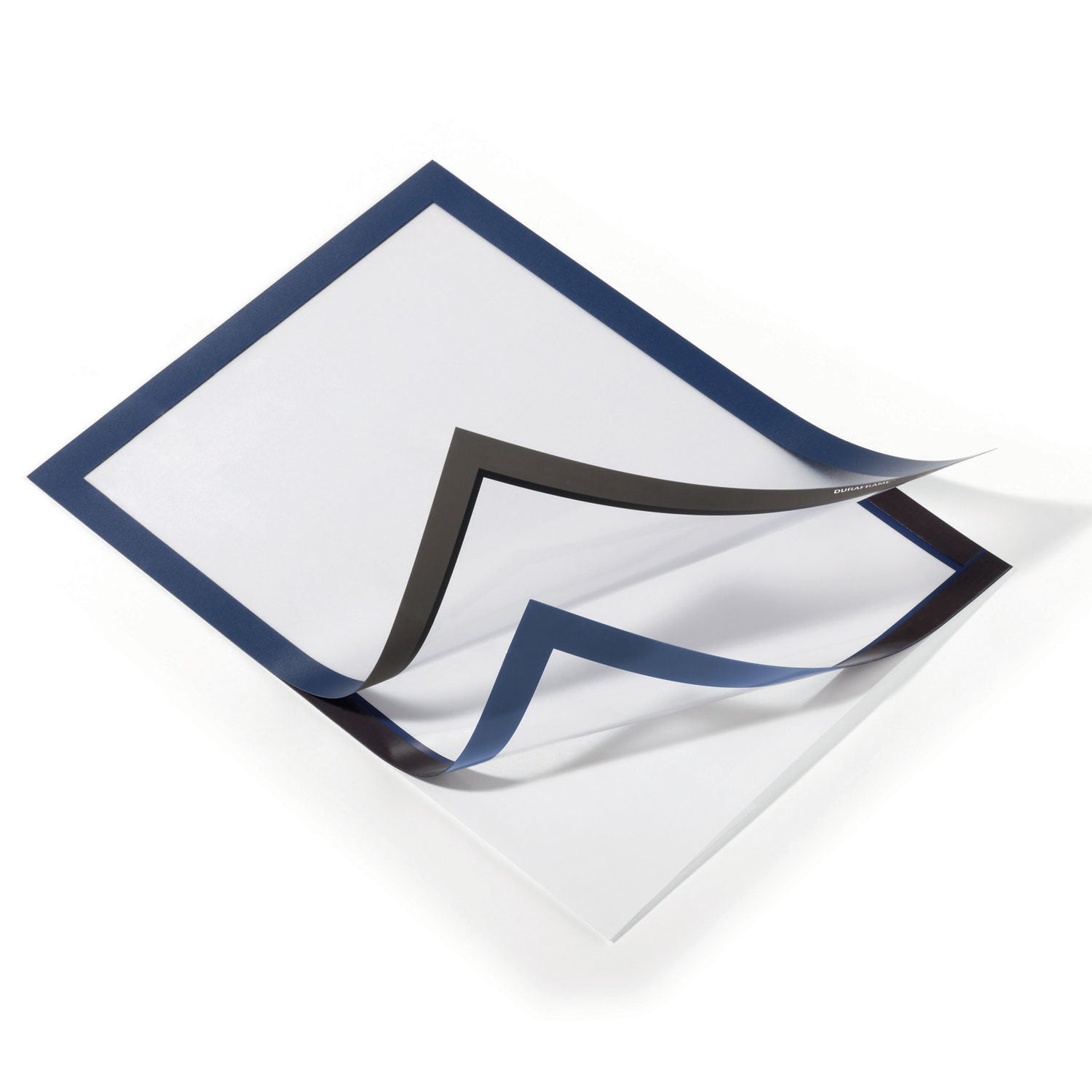 Durable® Infoframe DURAFRAME Self Adhesive Double Sided Sign Holder, 9.5 x 12, Dark Blue Frame, 2/Pack