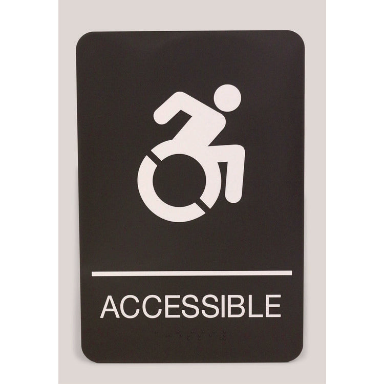 Headline® Sign ADA Sign, Accessible, 6 x 9, Black Face, White Graphics