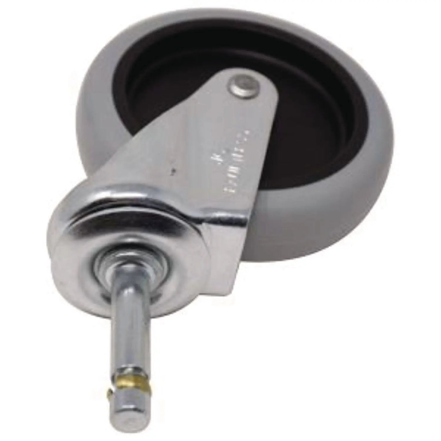 4" Swivel Stem Caster with Insert for Janitor Cart 2000, Grip Ring Stem, Black/Gray/Silver