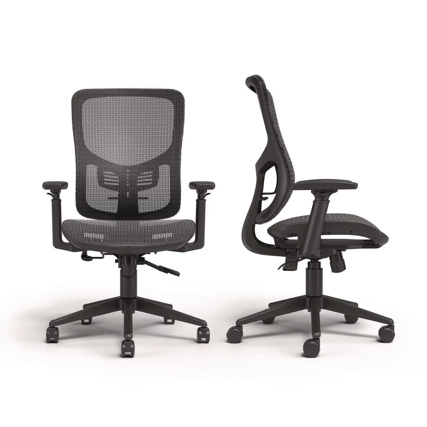 Hollins Ergonomic Mesh Swivel Task Chair, Supports Up to 275 lb, 18.57 to 22.54 Seat Height, Black Seat/Back, Black Base Alera® Flipcost