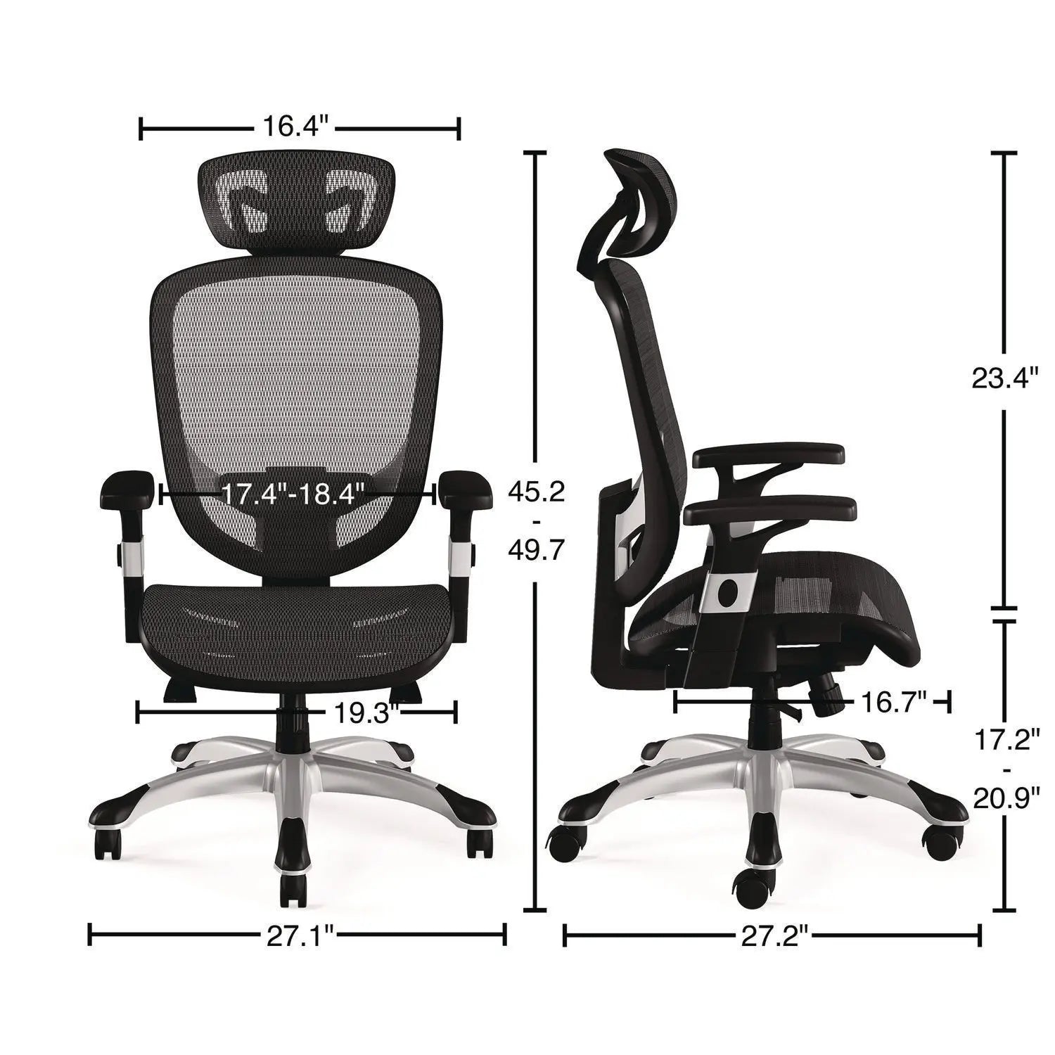 Minerva Ergonomic Mesh Swivel Task Chair, Supports Up to 275 lb, 17.24 to 20.98 Seat Height, Gray Seat, Gray Back, Black Base Alera® Flipcost