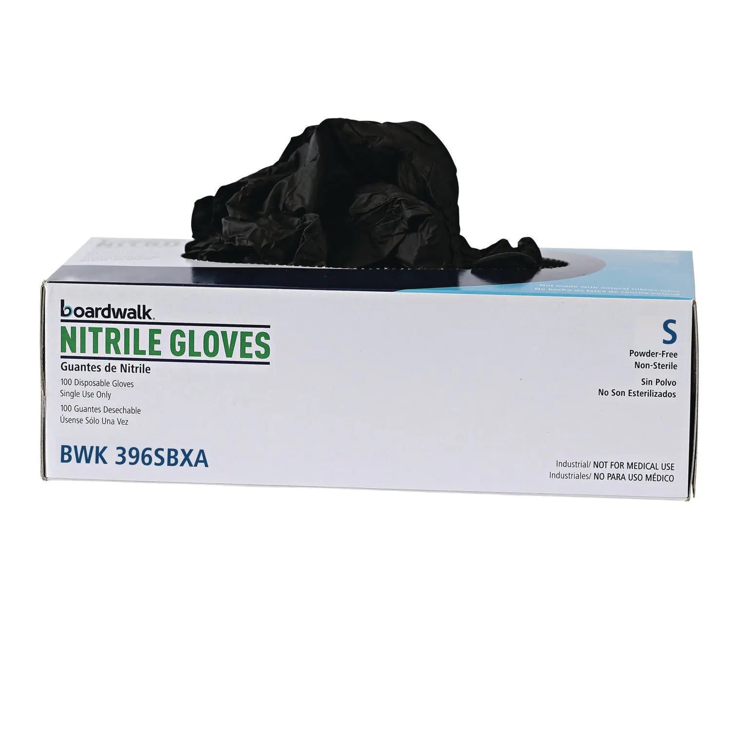 Disposable General-Purpose Powder-Free Nitrile Gloves, Small, Black, 4.4 mil, 100/Box Boardwalk® Flipcost