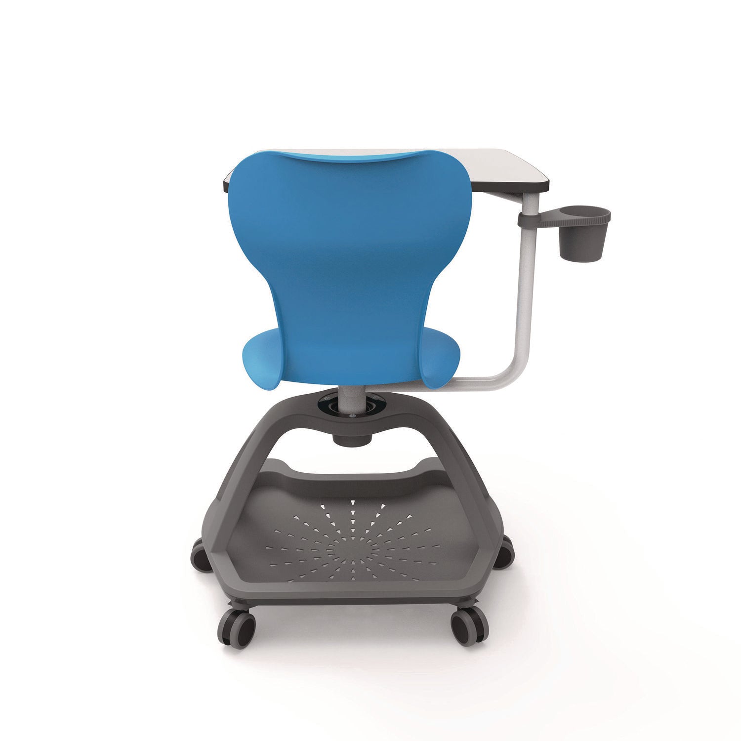 Luxor Classroom Series All-In-One Student Desk and Chair, Supports Up to 330 lb, 19" Seat Height, Blue Seat/Back, Gray Base