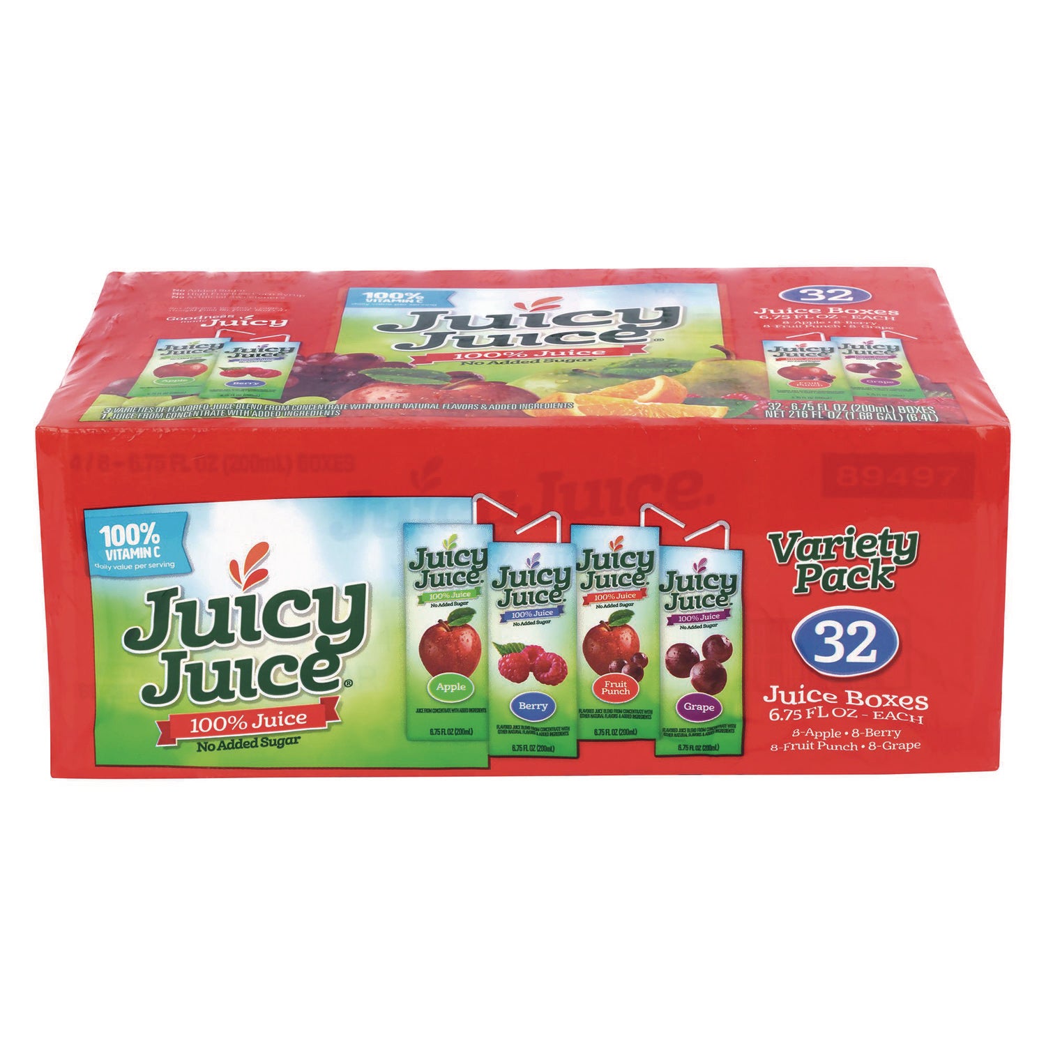 Juicy Juice® Juice Box Variety Pack, Assorted Flavors, 6.75 oz Box, 32/Carton