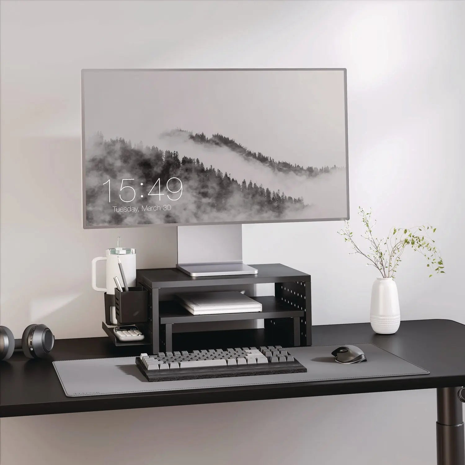 Kantek Pegboard Riser For 32" Monitors 15.9 x 11.8 x 7.3 Black Supports 20 lbs Kantek Flipcost