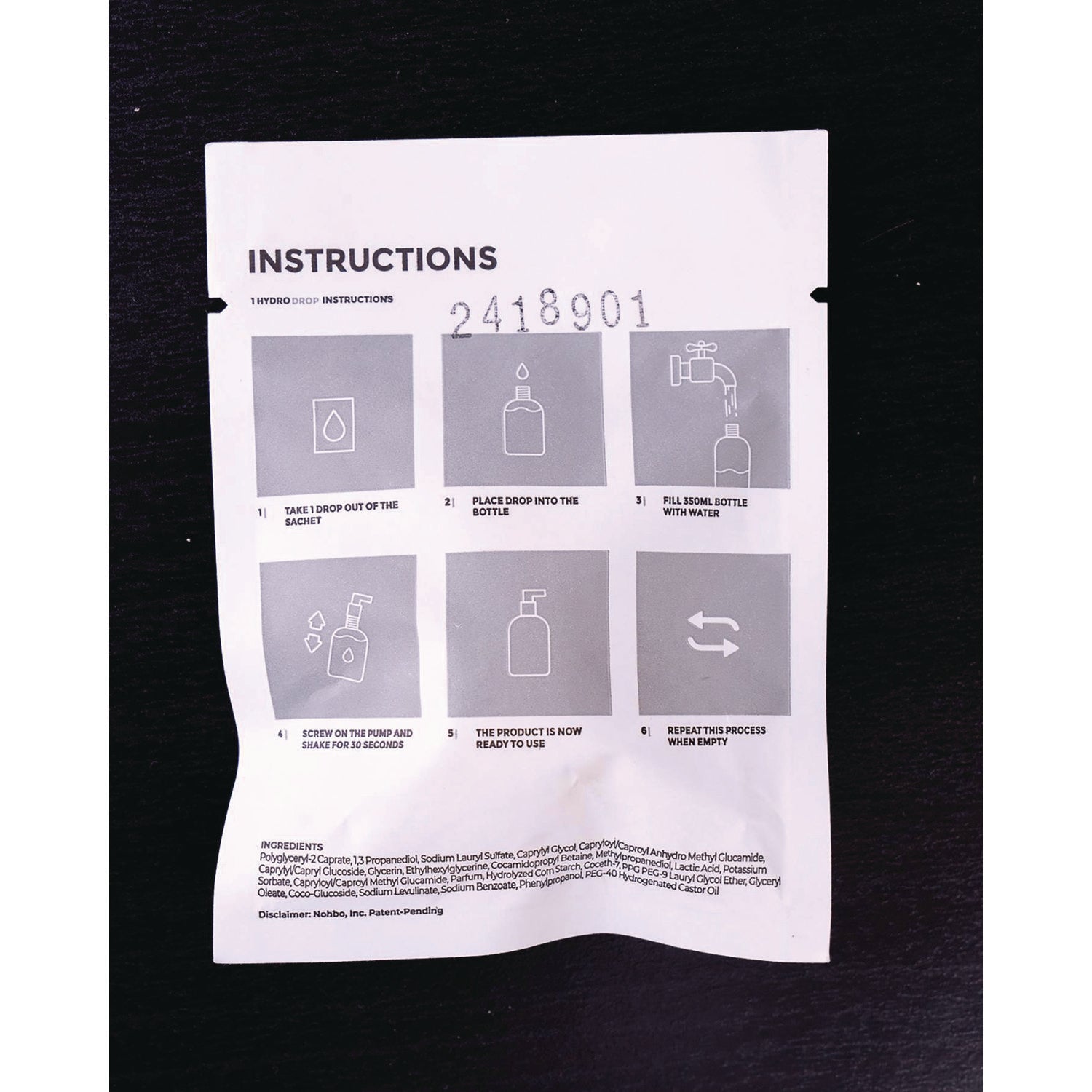 SOAP2O Foaming Super HydroDrop, Coconut Acai, 500 mL Pump Refill, 4/Pack, 30 Packs/Carton