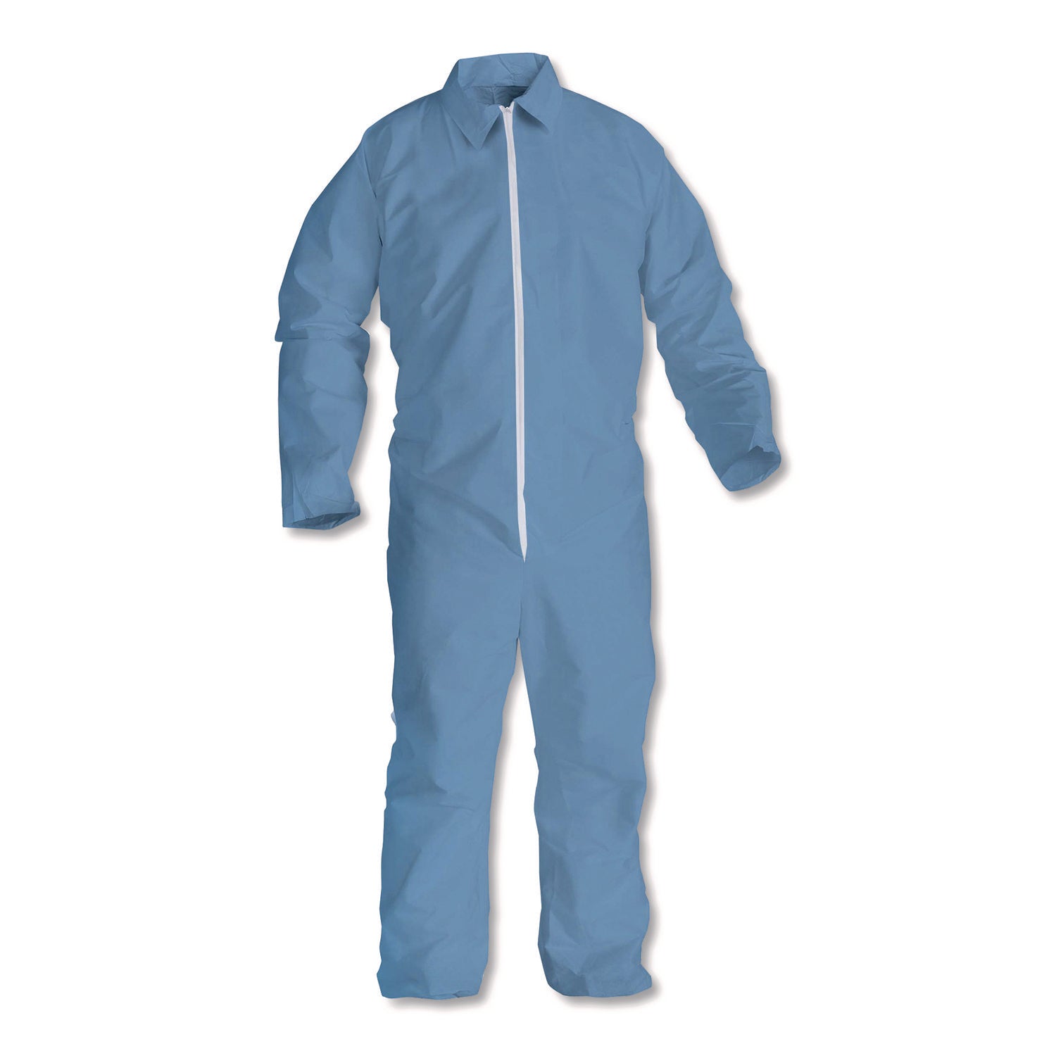 KleenGuard™ A65 Zipper Front Flame Resistant Coveralls, Hood/Elastic Wrists and Ankles, 3X-Large, Blue, 21/Carton