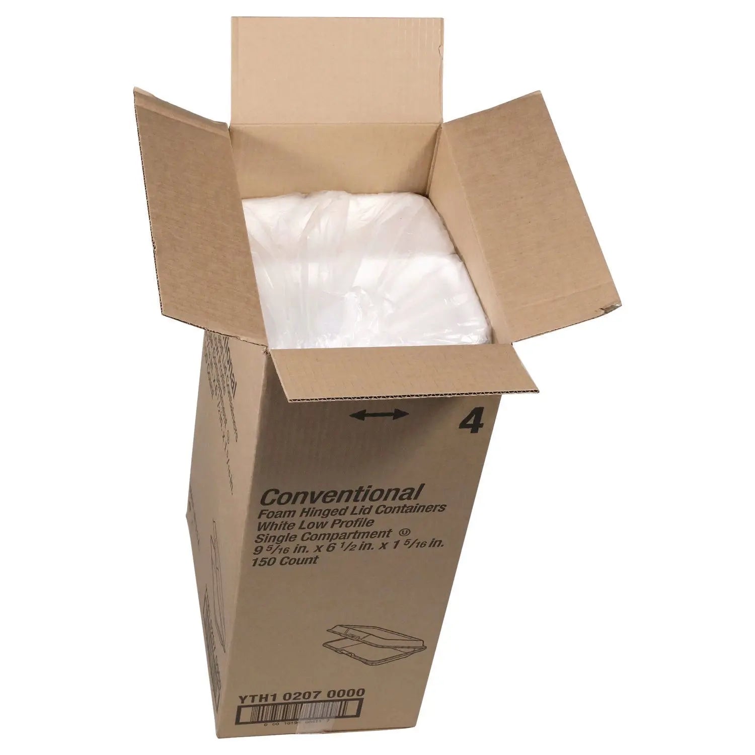 Conventional Foam Hinged Lid Container, Very Shallow, 9 x 6.5 x 1, White, 150/Carton Pactiv Evergreen Flipcost