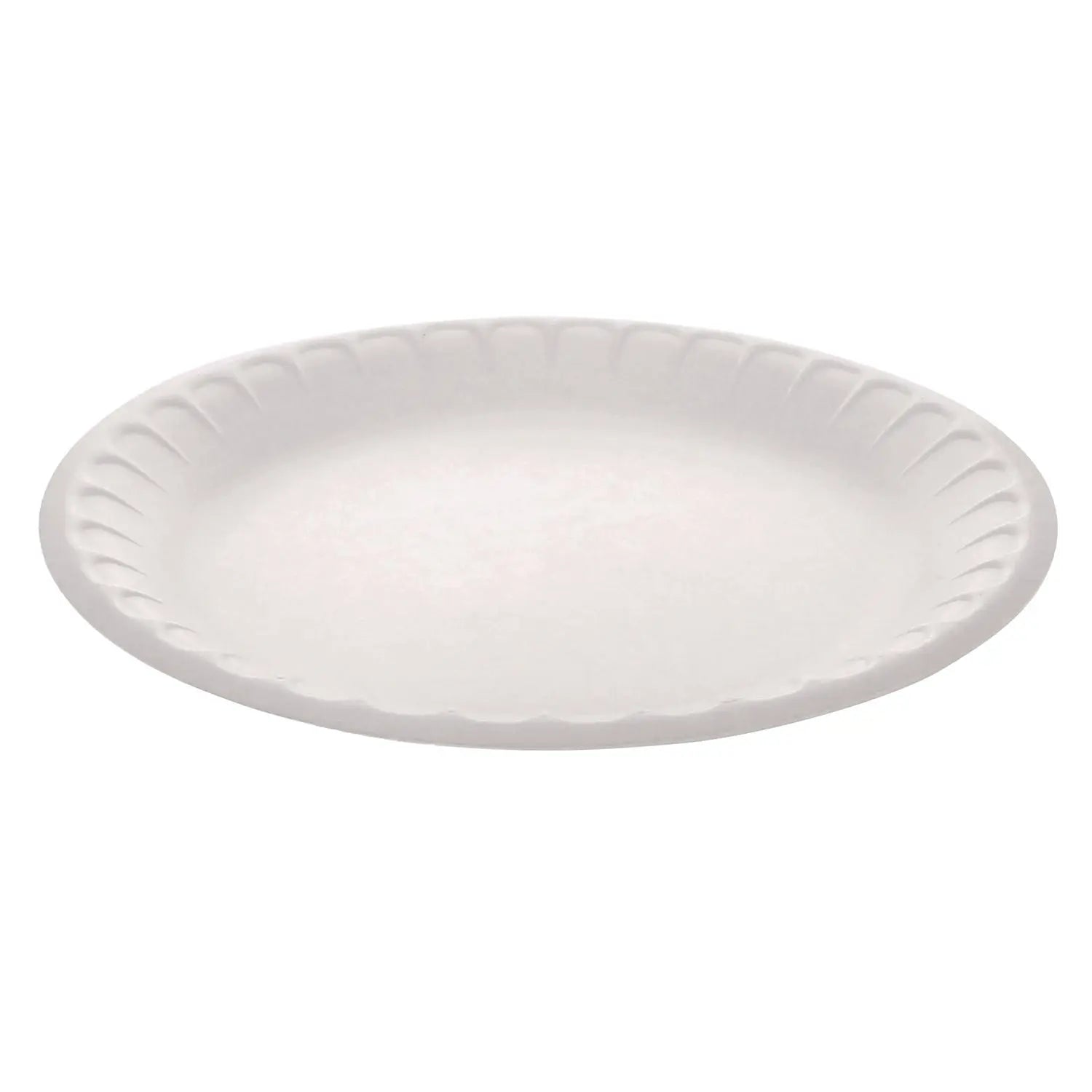 Placesetter Satin Non-Laminated Foam Dinnerware, Plate, 9" dia, White, 500/Carton