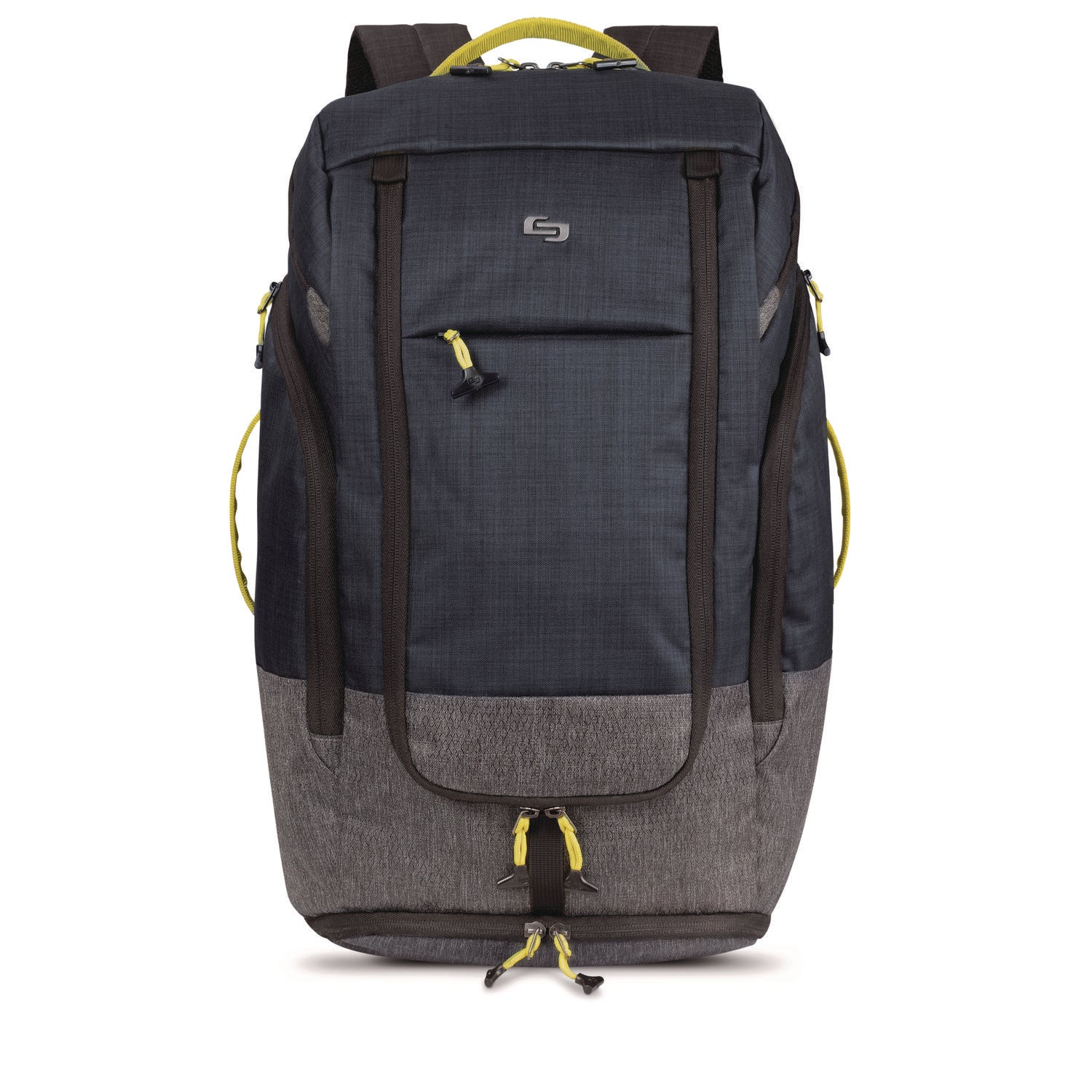 Solo Everyday Max Recycled Backpack, Fits Device Up to 17.3", 13 x 8 x 21, Navy Blue/Gray