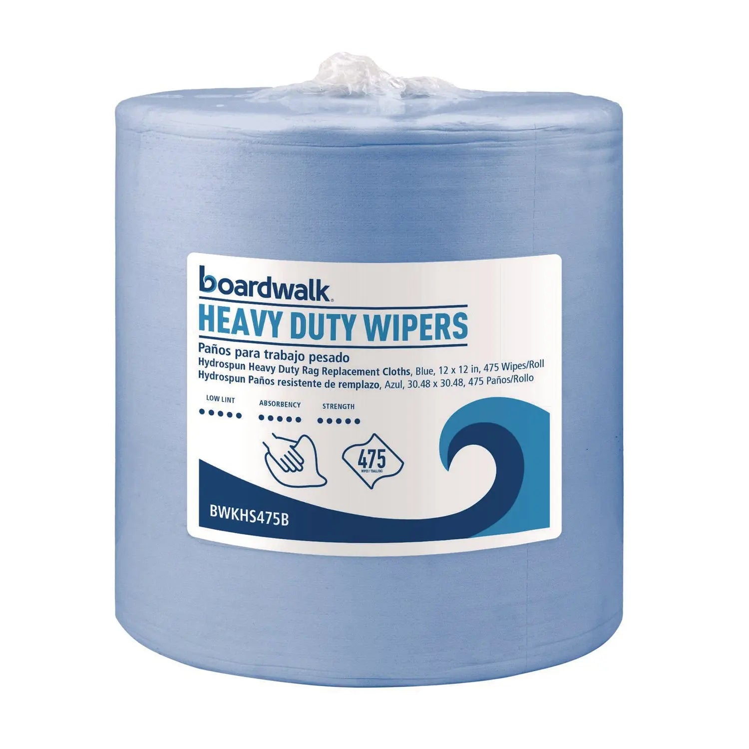 Hydrospun Wipers, 12 x 12, Blue, 475 Sheets/Roll