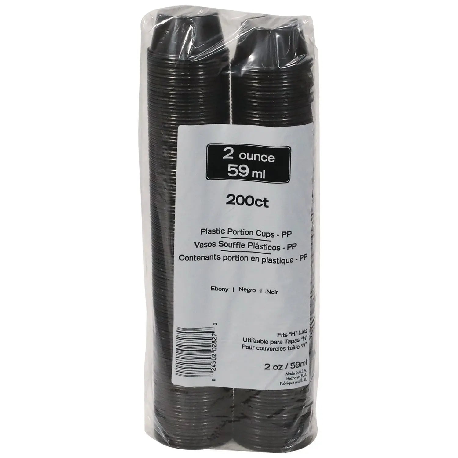 Plastic Portion Cup, 2 oz., Black, 2,400/Carton Pactiv Evergreen Flipcost
