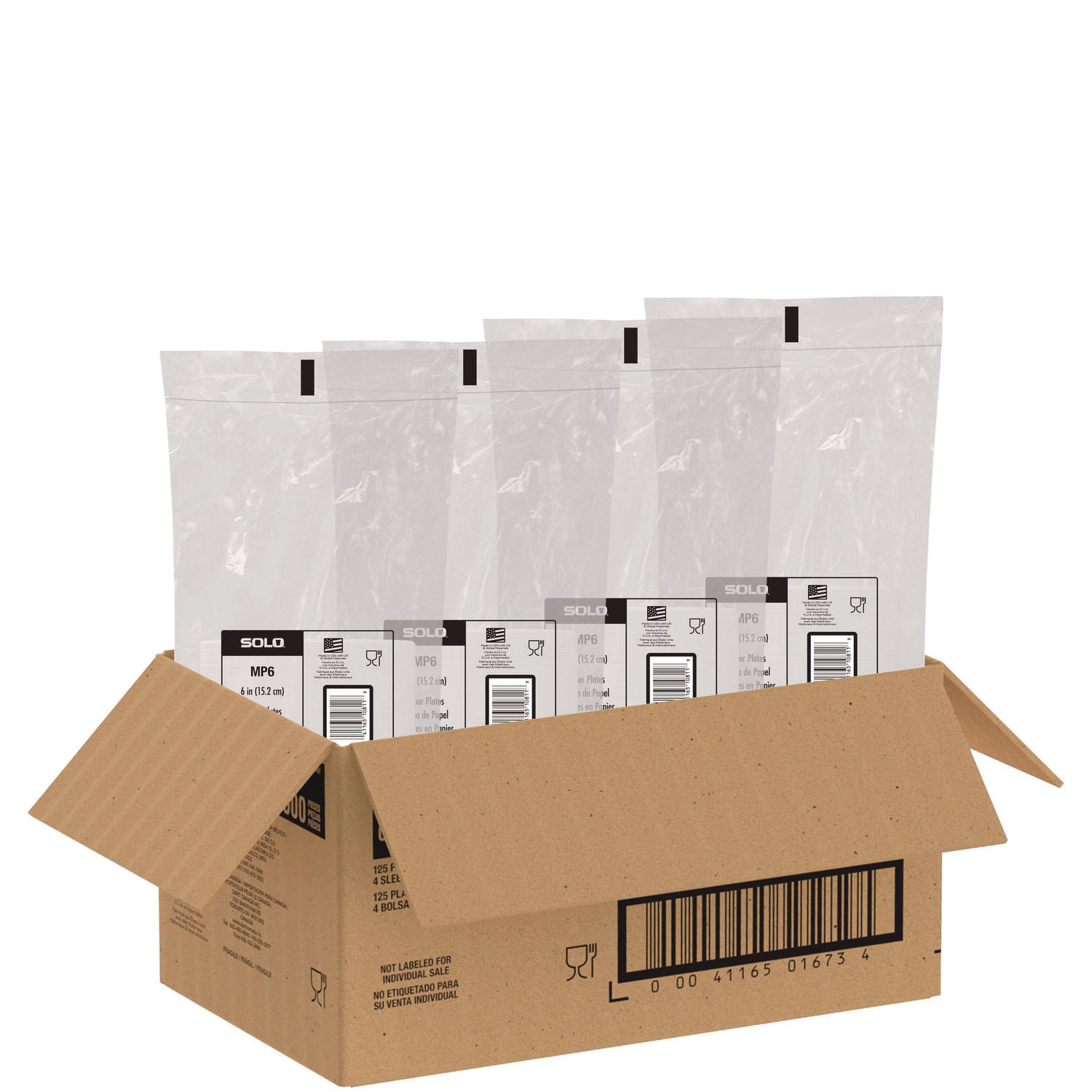 SOLO® Compostable Paper Dinnerware, ProPlanet Seal, Plate, 6" dia, White, 500/Carton