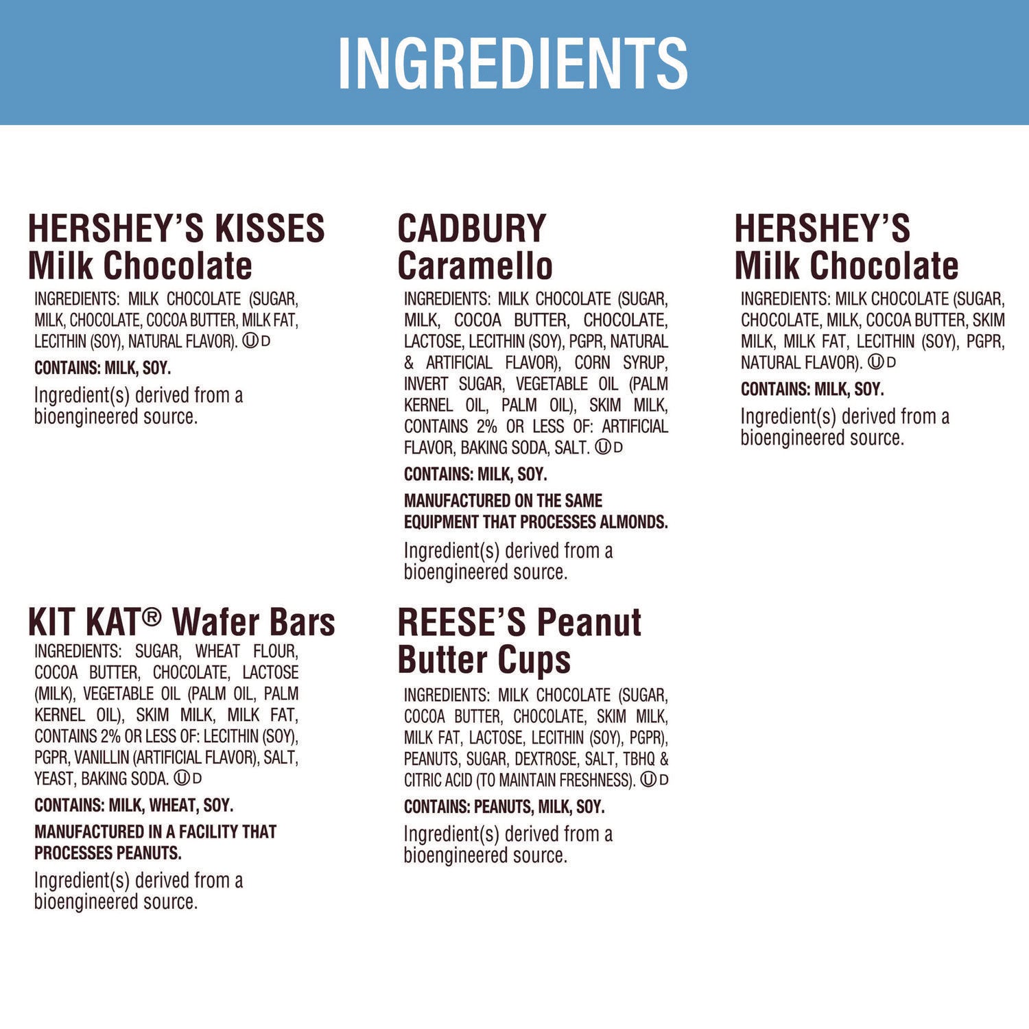 Hershey®'s Assorted Minis Value Pack, Assorted Chocolates, 63.4 oz Bag, 230 Pieces