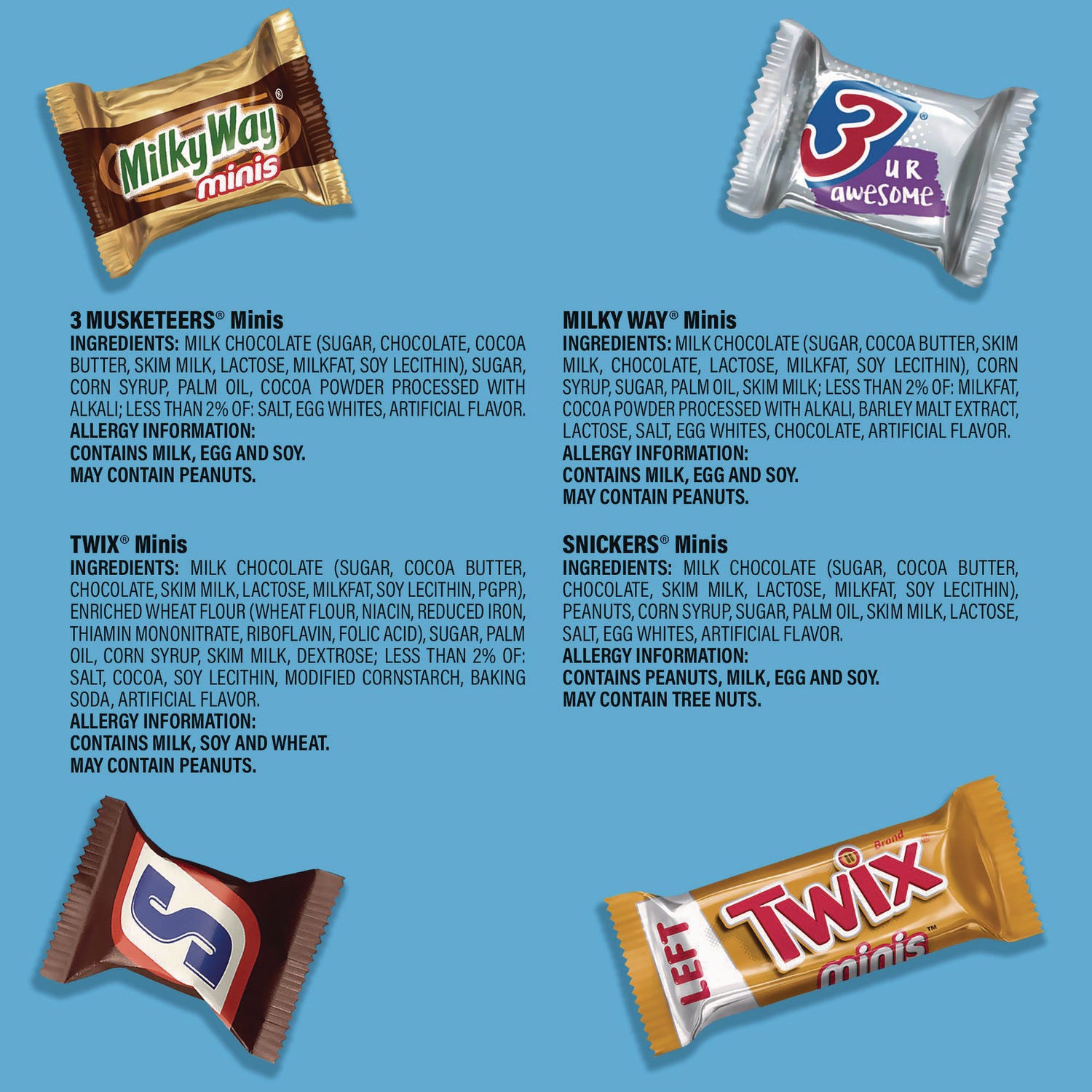 MARS Minis Variety Pack, Chocolate, 49.44 oz Bag, 180 Pieces