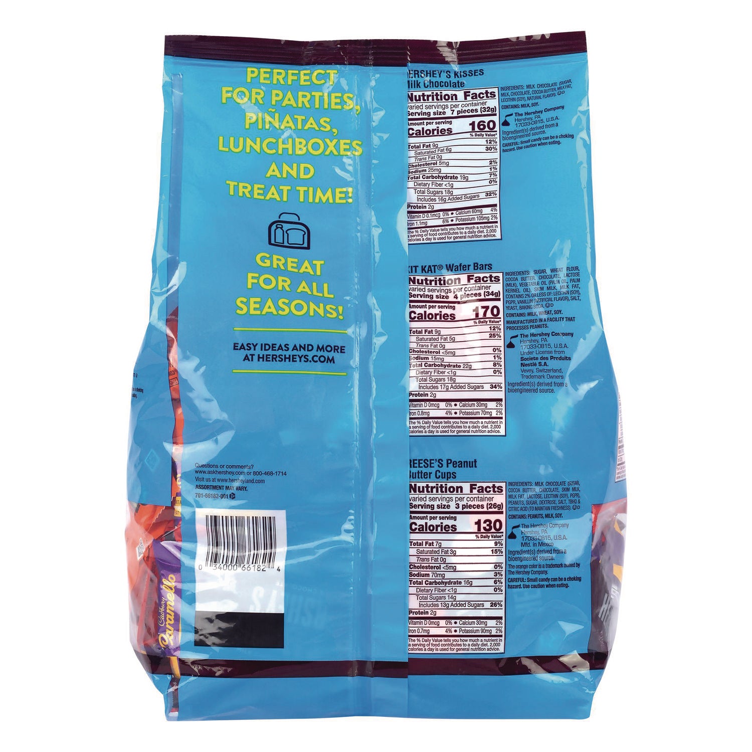 Hershey®'s Assorted Minis Value Pack, Assorted Chocolates, 63.4 oz Bag, 230 Pieces