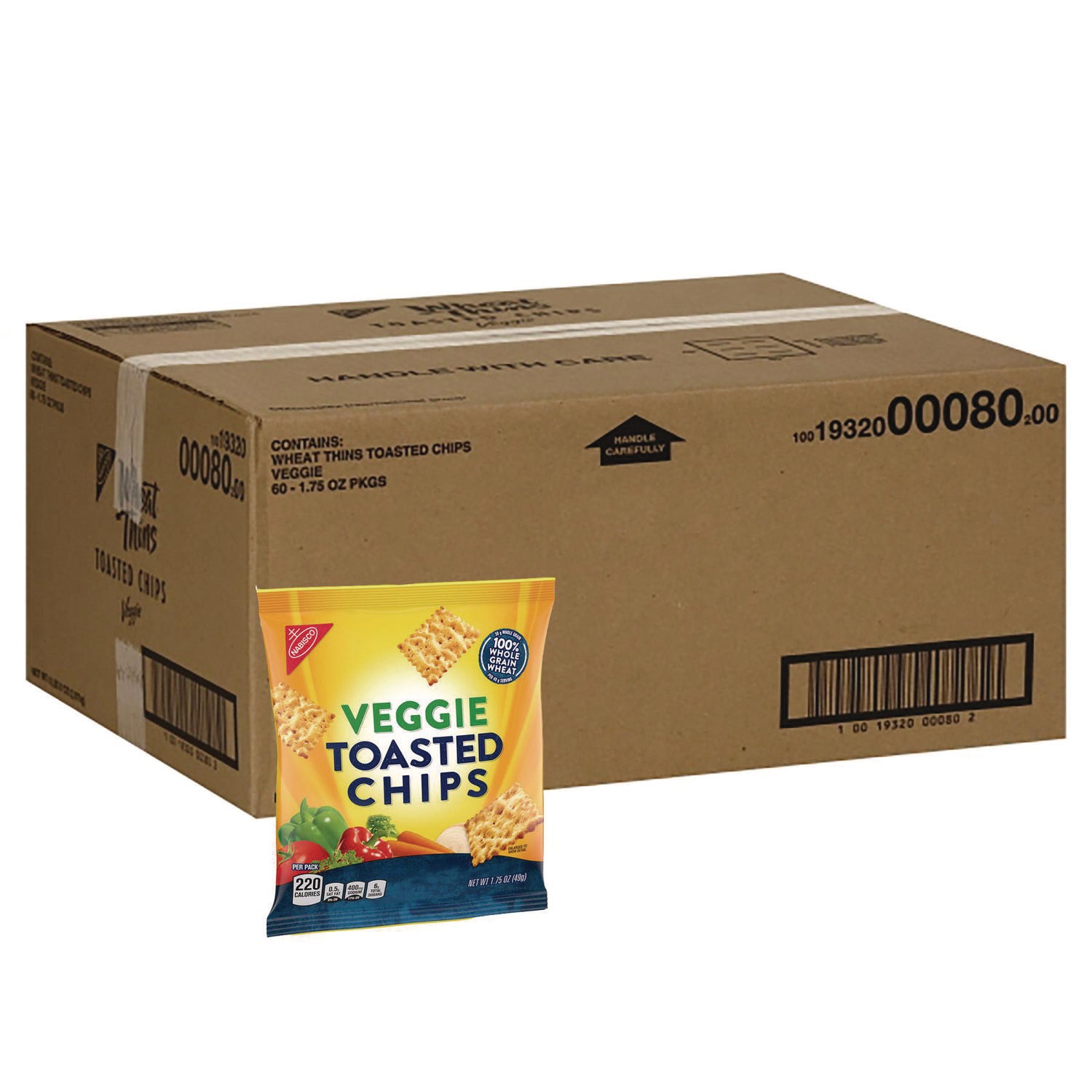 Nabisco® Wheat Thins Toasted Veggie Chips, 1.75 oz Bag, 60/Carton