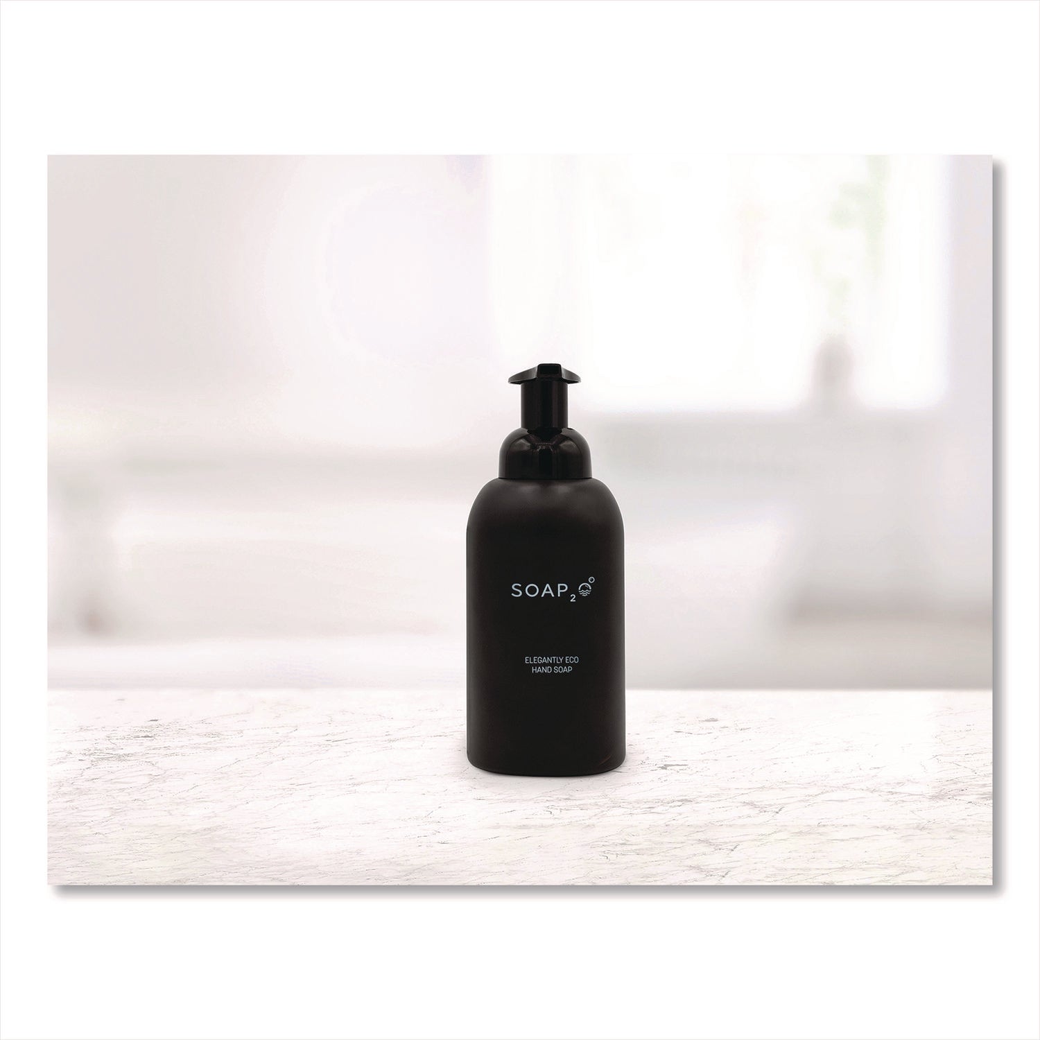 SOAP2O Eco Glass Bottle Soap Dispenser, 350 mL, Black