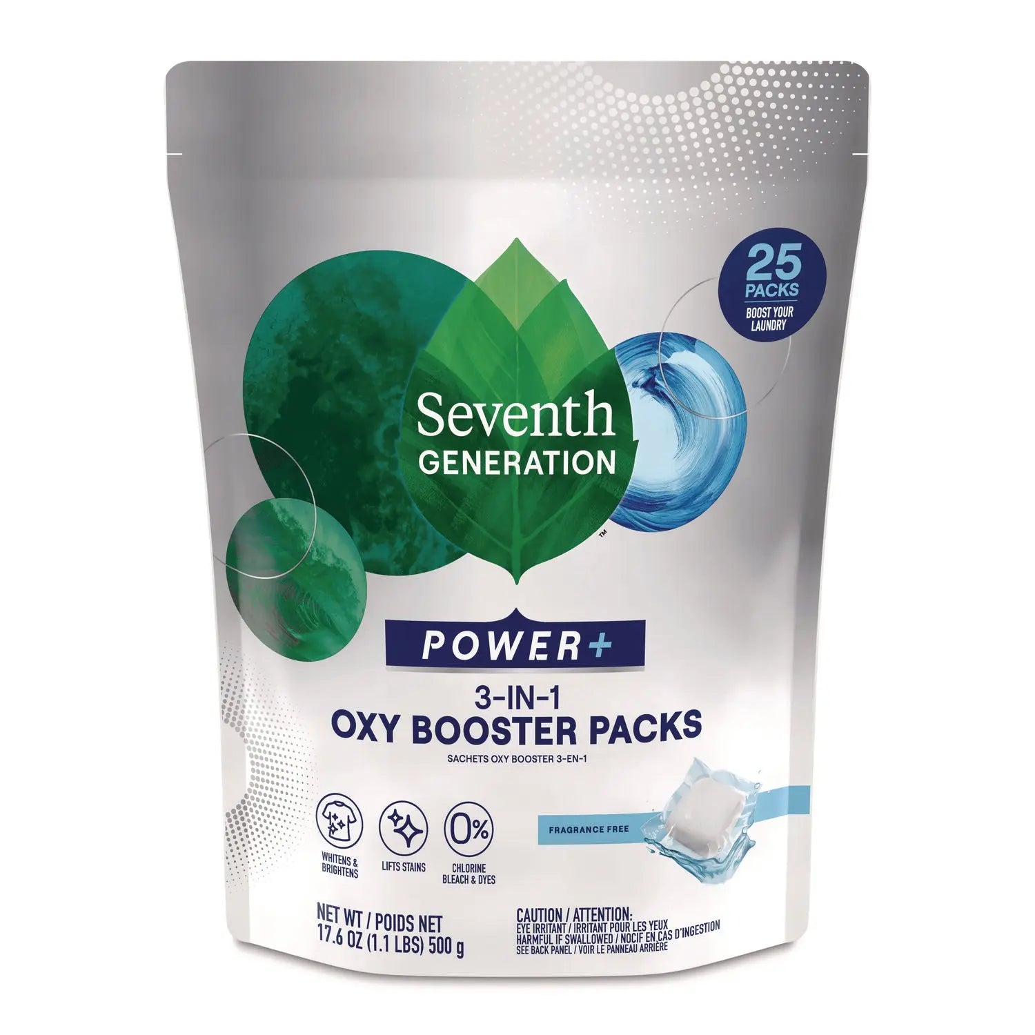 Seventh Generation® Power+ 3-in-1 Oxy Booster Packs, Fragrance Free, 17.6 oz, 25 Tabs/Pack, 6 Packs/Carton Seventh Generation® Flipcost