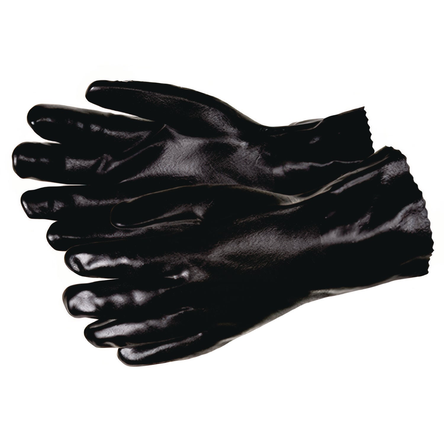 MCR™ Safety Double-Dipped PVC Gloves, Black, Large, Dozen