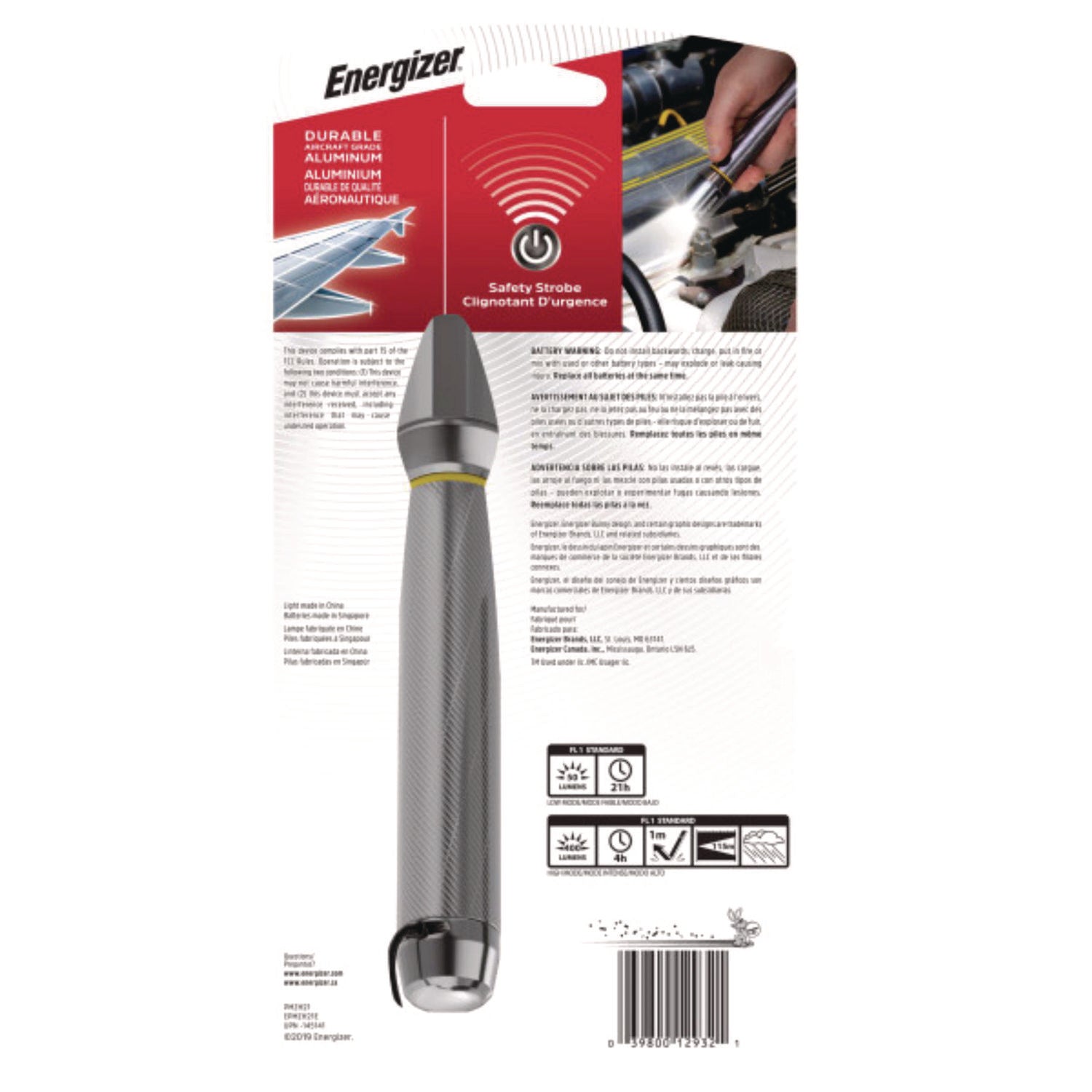 Energizer® Vision HD, 2 AA Batteries (Included), Silver