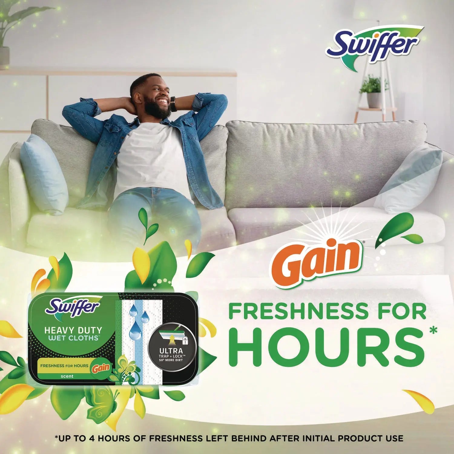 Heavy-Duty Wet Refill Cloths, 8 x 10, Gain Original Scent, White, 10 Cloths/Tub Swiffer® Flipcost