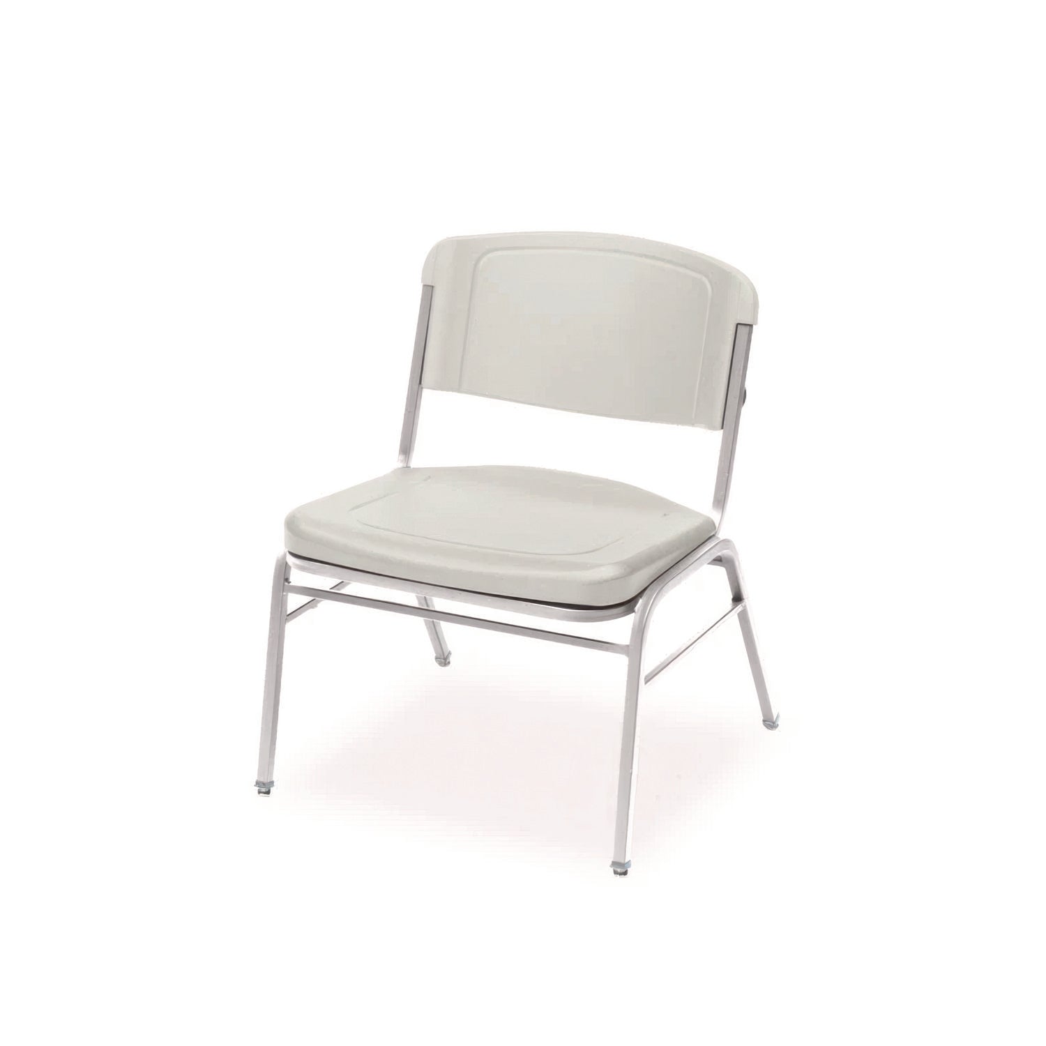 Iceberg Rough n Ready Wide-Format Big and Tall Stack Chair, Supports 500 lb, 18.5" Seat Height, Platinum Granite Seat/Back, 4/Carton