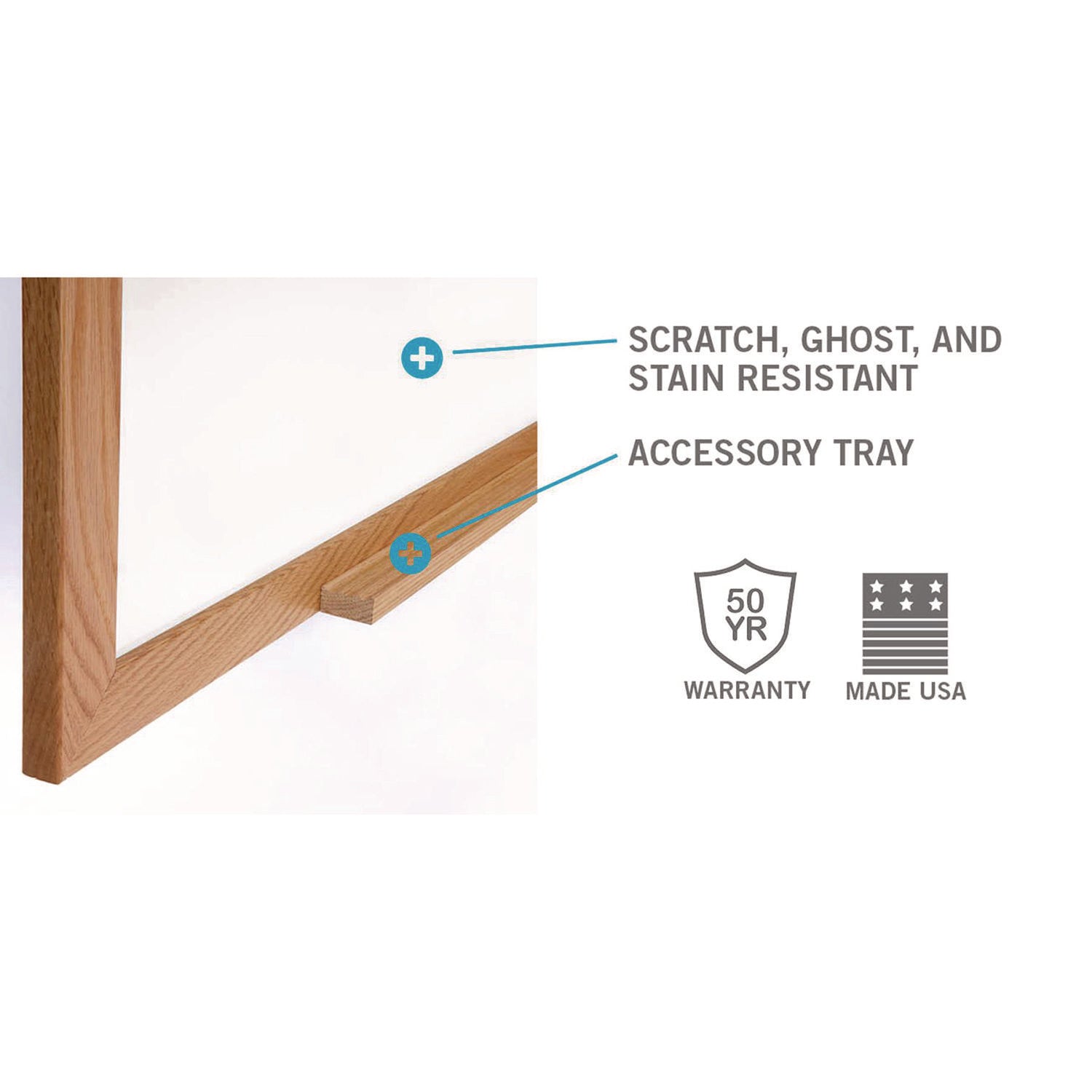 Ghent M1 Porcelain Magnetic Whiteboard, 87.94" x 48.5", White Surface, Natural Wood Frame