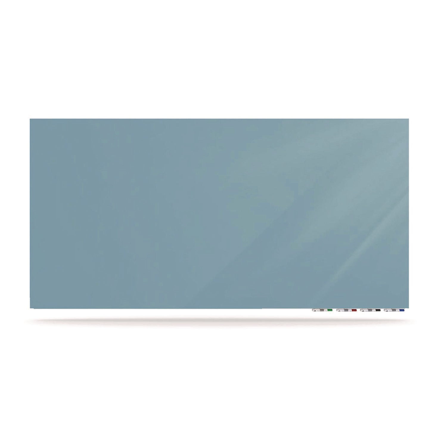 Ghent Aria Low-Profile Frameless Magnetic Glassboard, 48" x 36", Denim Blue Surface
