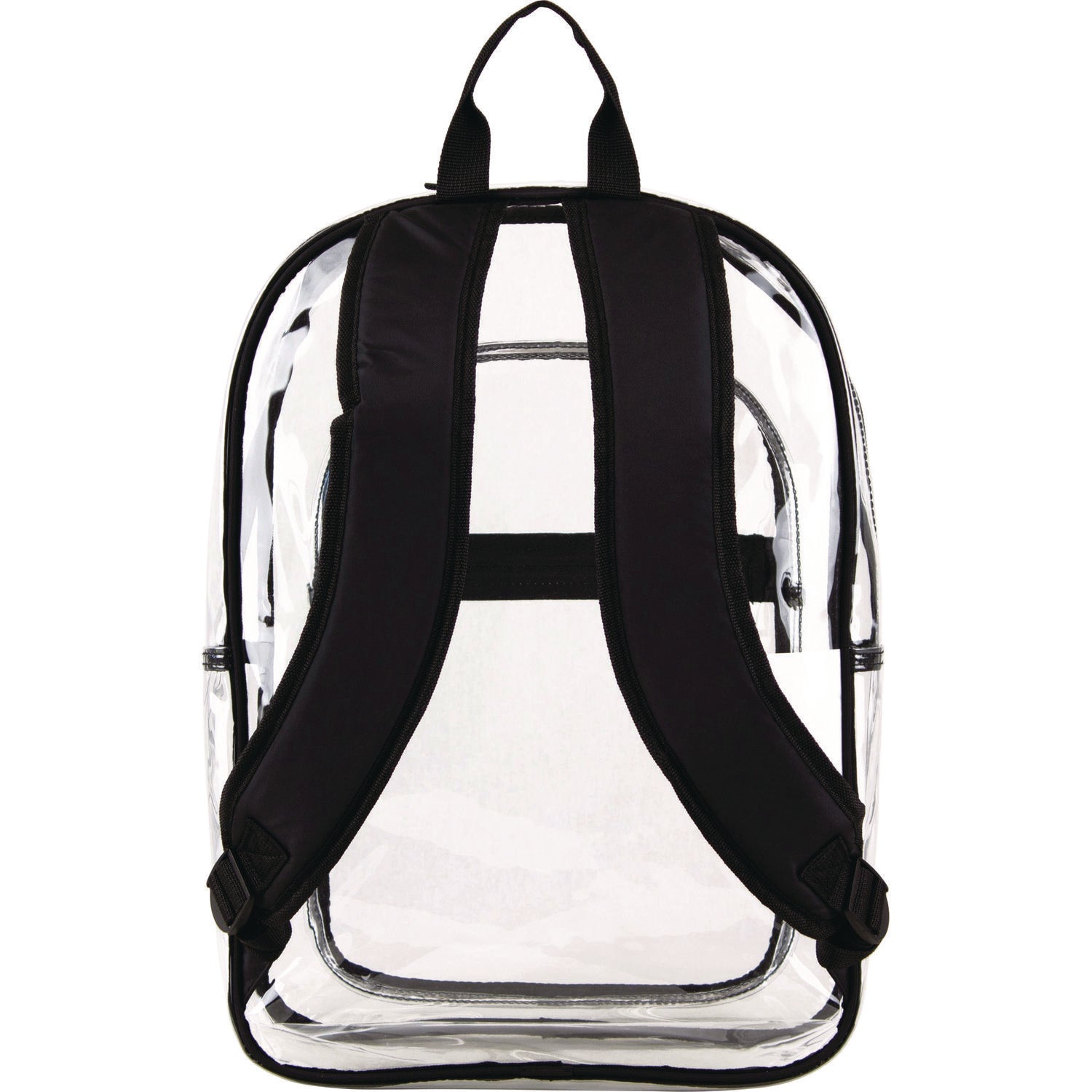 Eastsport® Clear with Color Trim Backpack, 11.5" x 5" x 16.5", Clear/Black