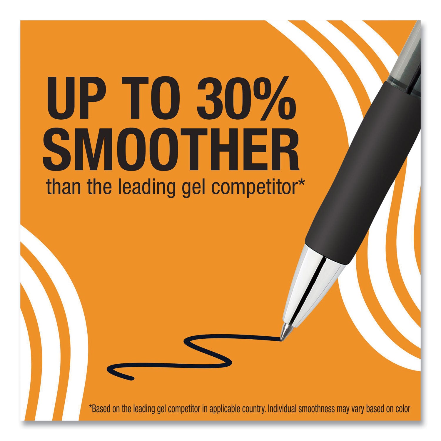 BIC® Gel-ocity Pro Quick Dry Gel Pen, Retractable, Medium 0.7 mm, Black Ink, Black/Clear Barrel, 12/Pack