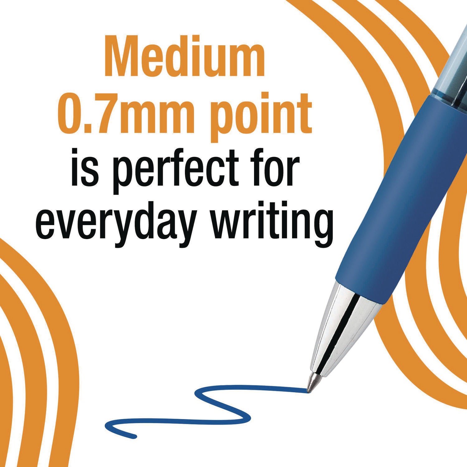 BIC® Gel-ocity Pro Quick Dry Gel Pen, Retractable, Medium 0.7 mm, Blue Ink, Blue/Clear Barrel, 12/Pack