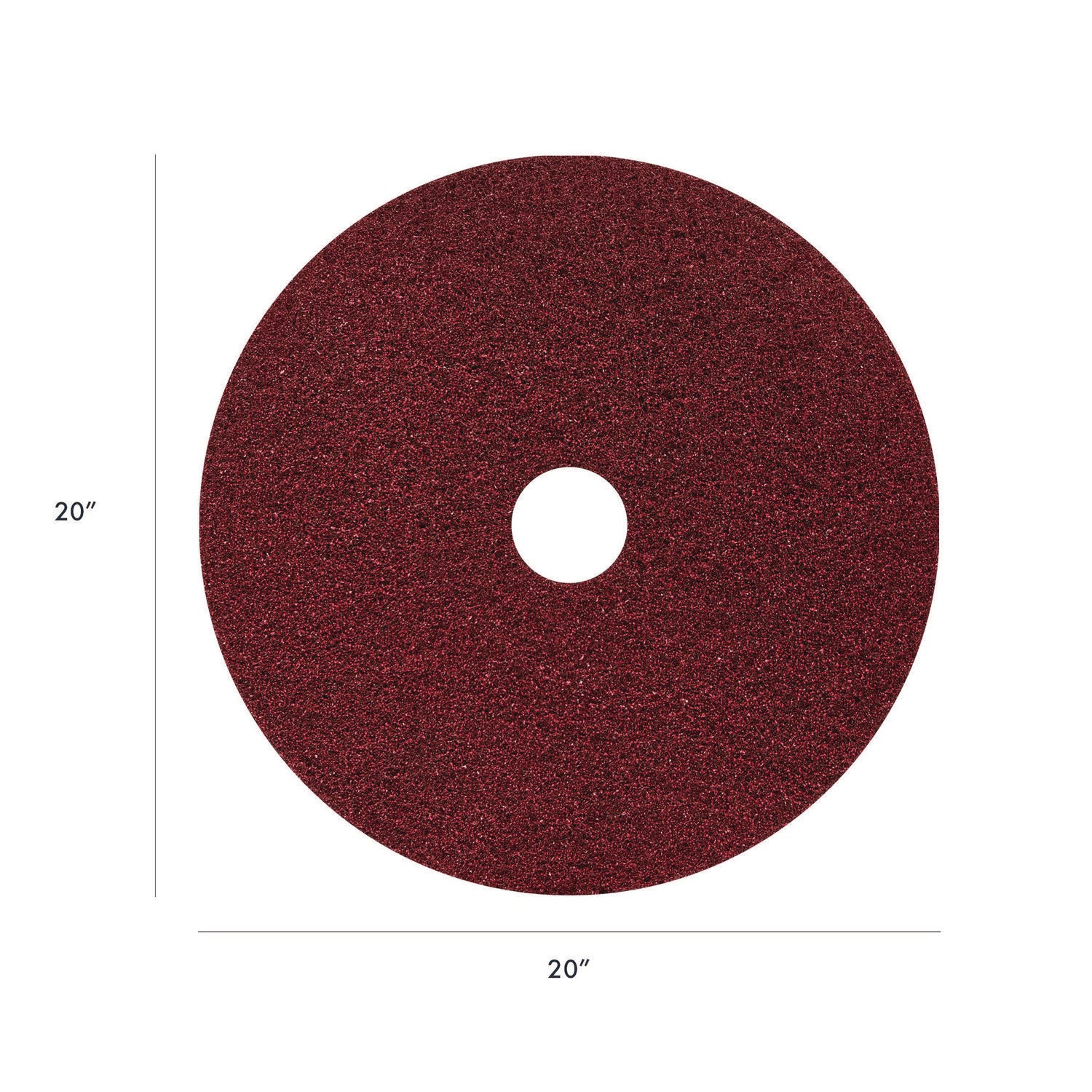 Americo® Black Diamond 400 Heavy-Duty Cleaning Pad, 20" Diameter, 400 Grit, Black/Red, 2/Carton
