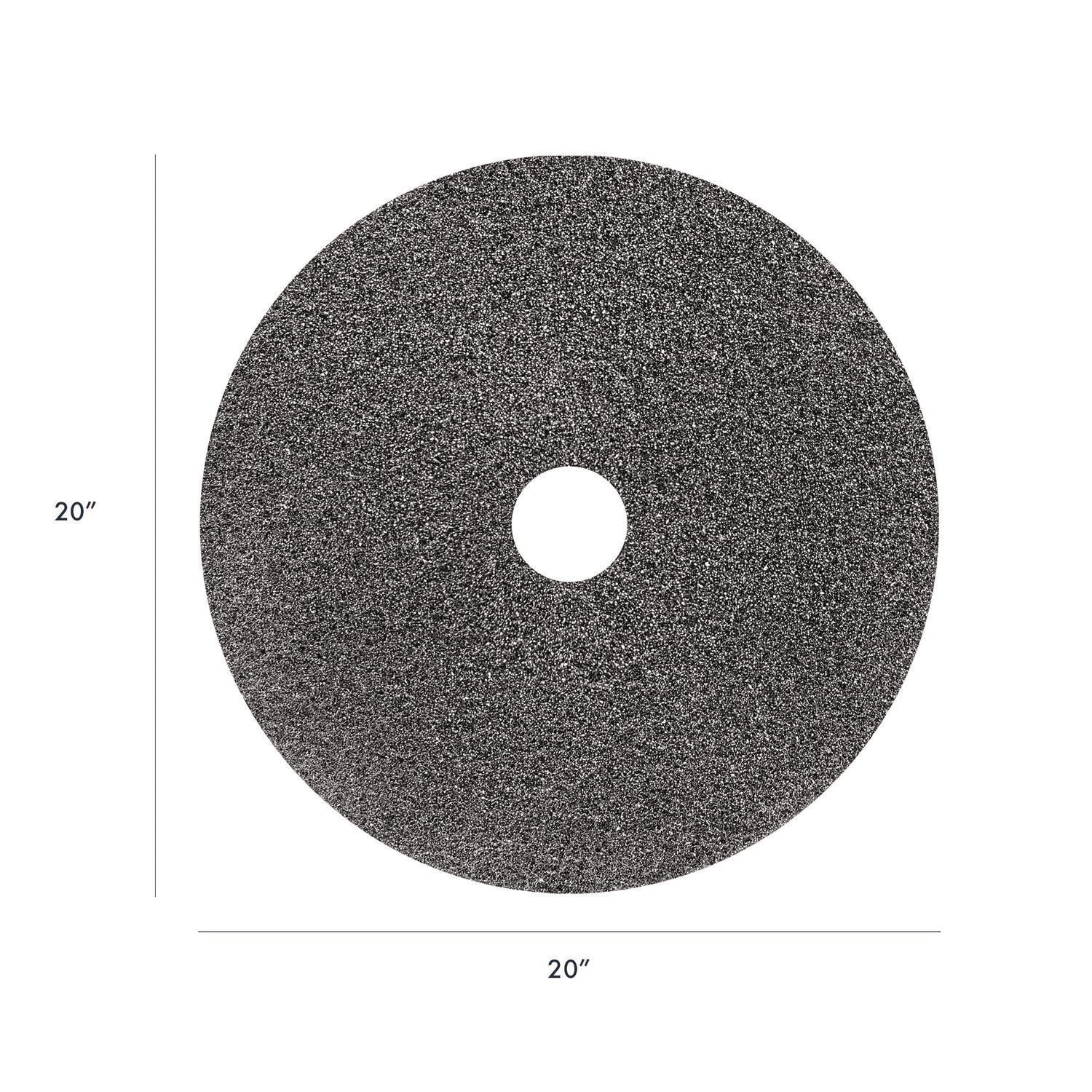 Americo® Black Diamond 800 Deep Cleaning Pad, 20" Diameter, 800 Grit, Black/Gray, 2/Carton